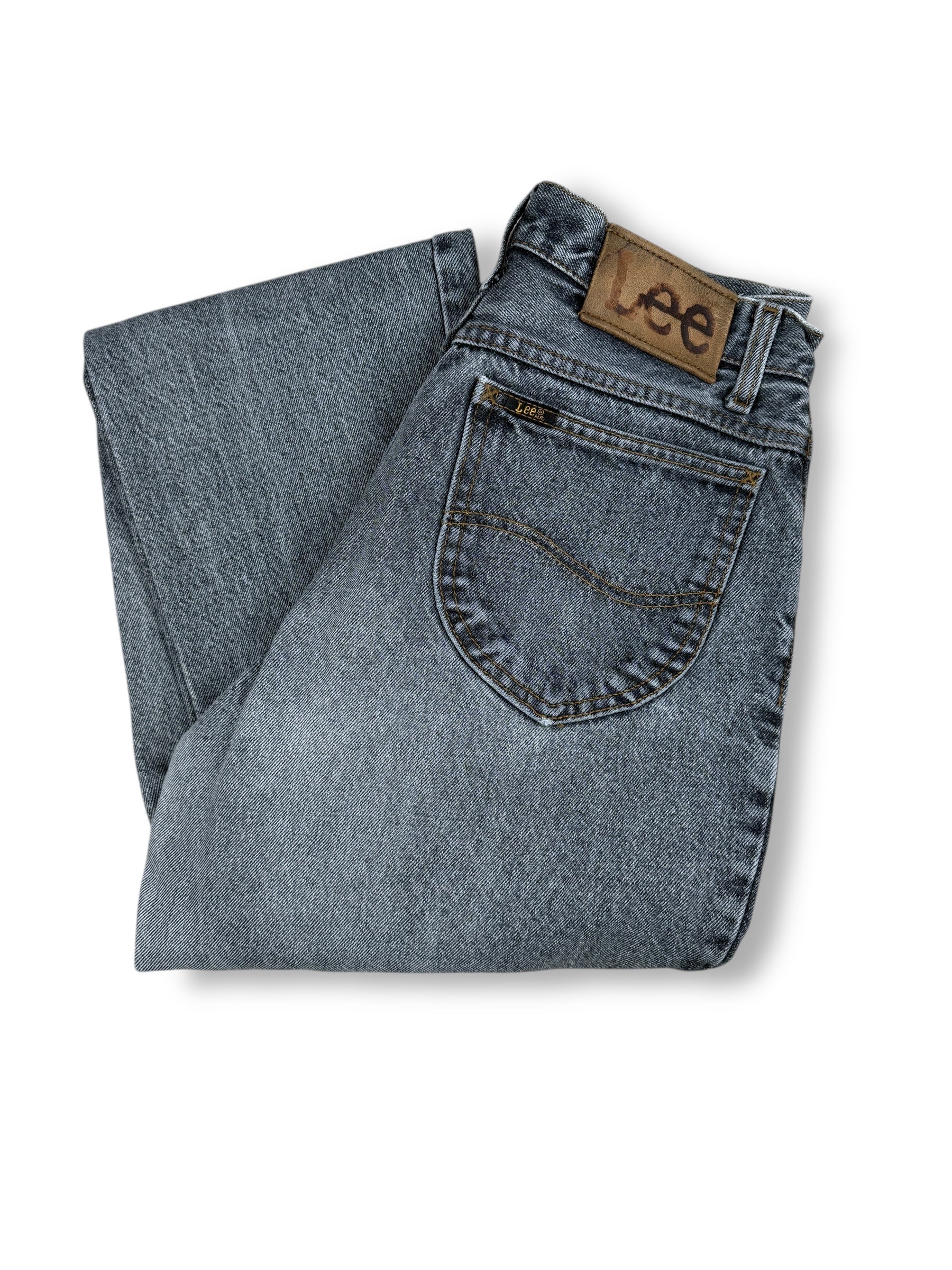 1990s Lee Jeans Grey Washed Denim | Size M (W30 L36) | Vintage