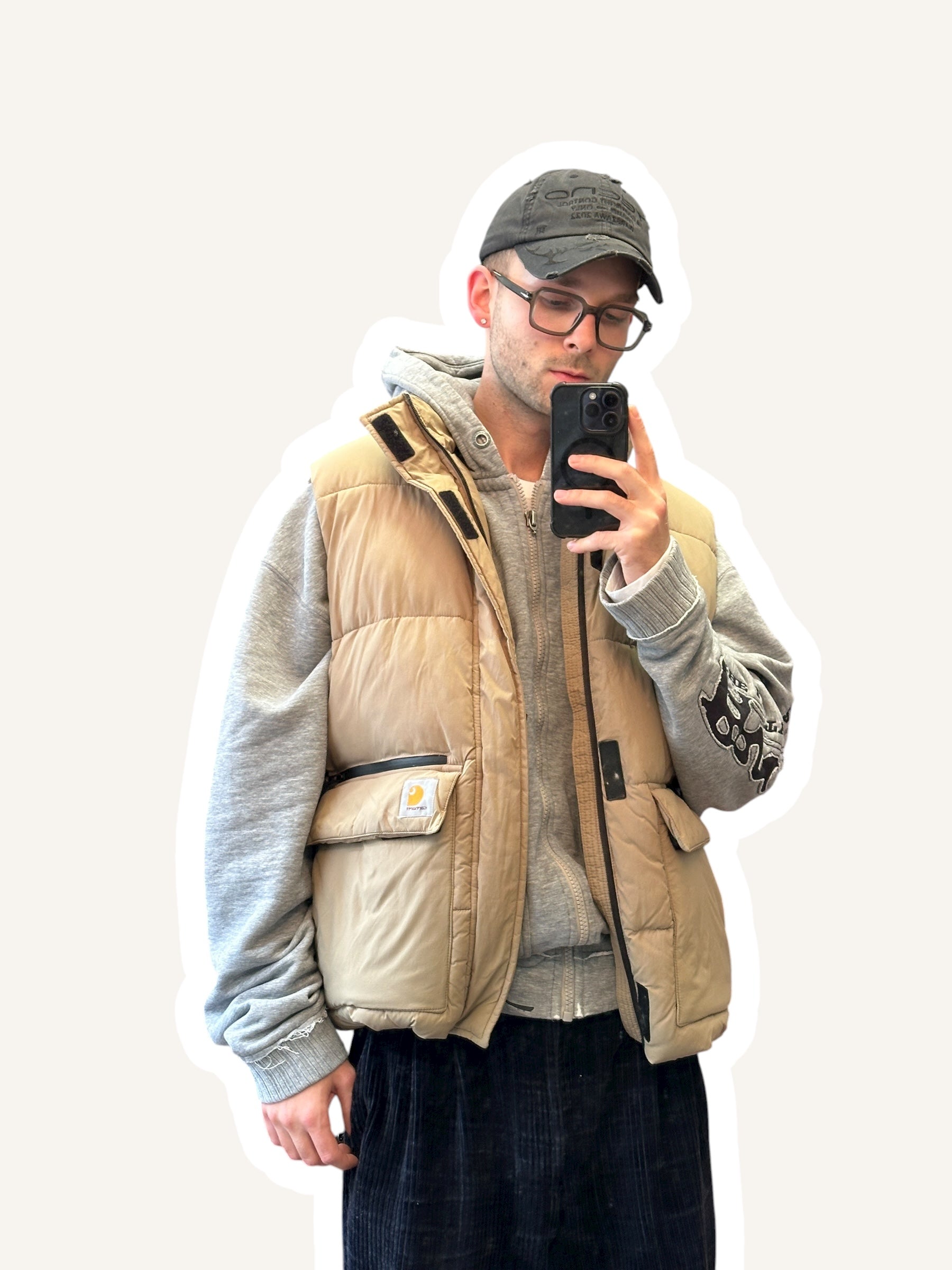 2023 Carhartt WIP Milton Vest Steppweste Schwarz | L