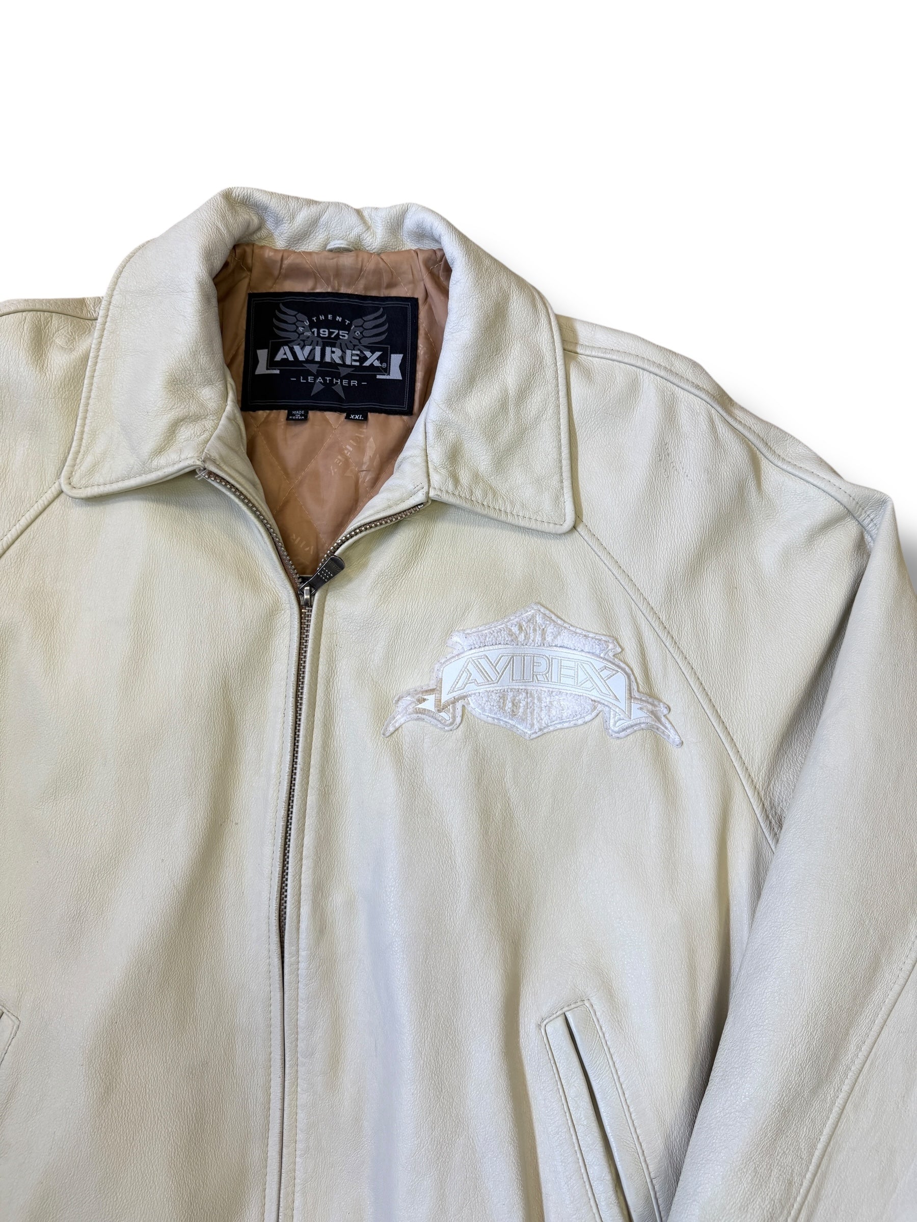 2000s Avirex A Varsity Lederjacke Bomber | XXL / 2XL | Signature USA