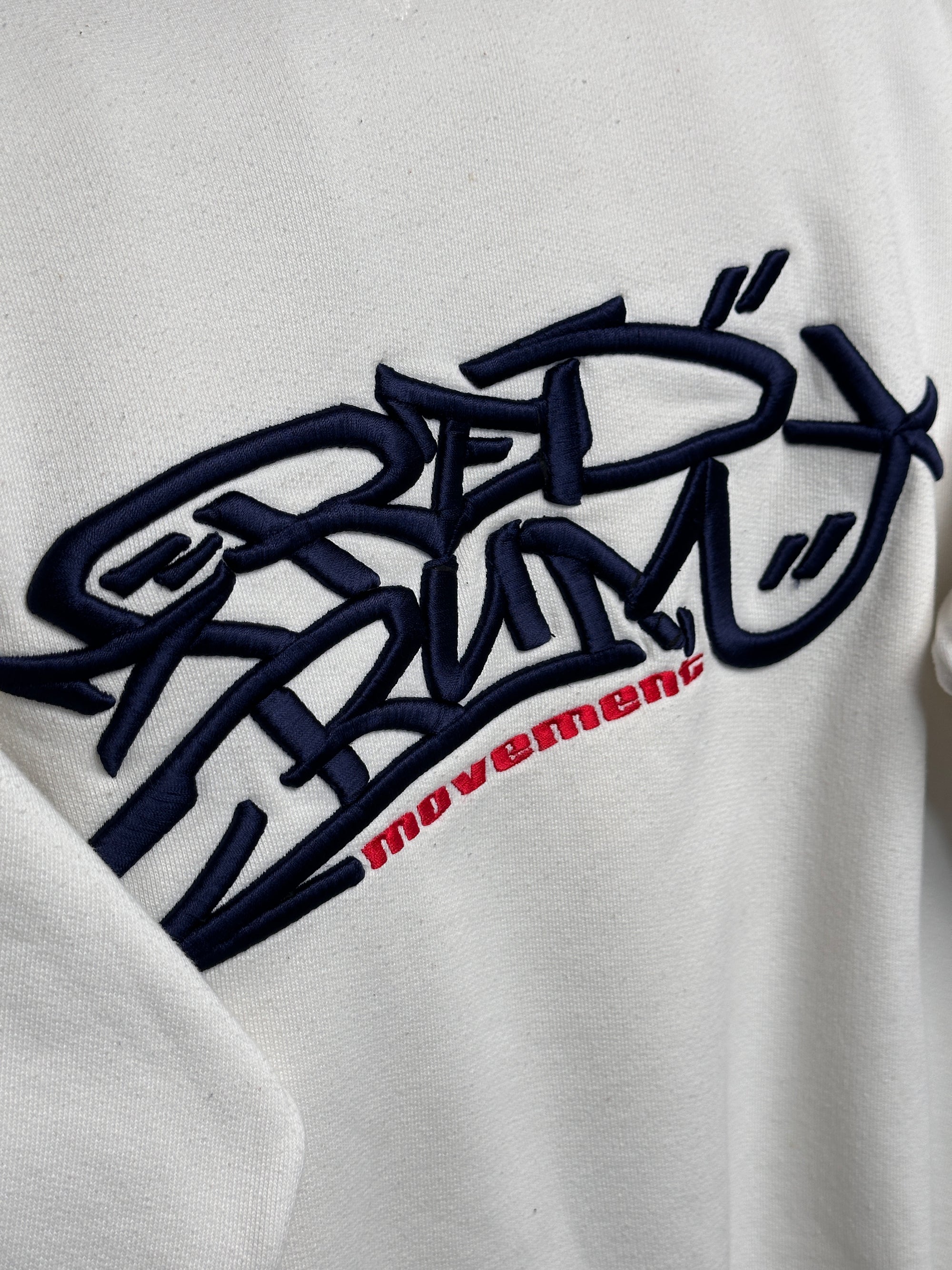 1990s Heavy Sweater Rap Red Rum Stitched weiß M