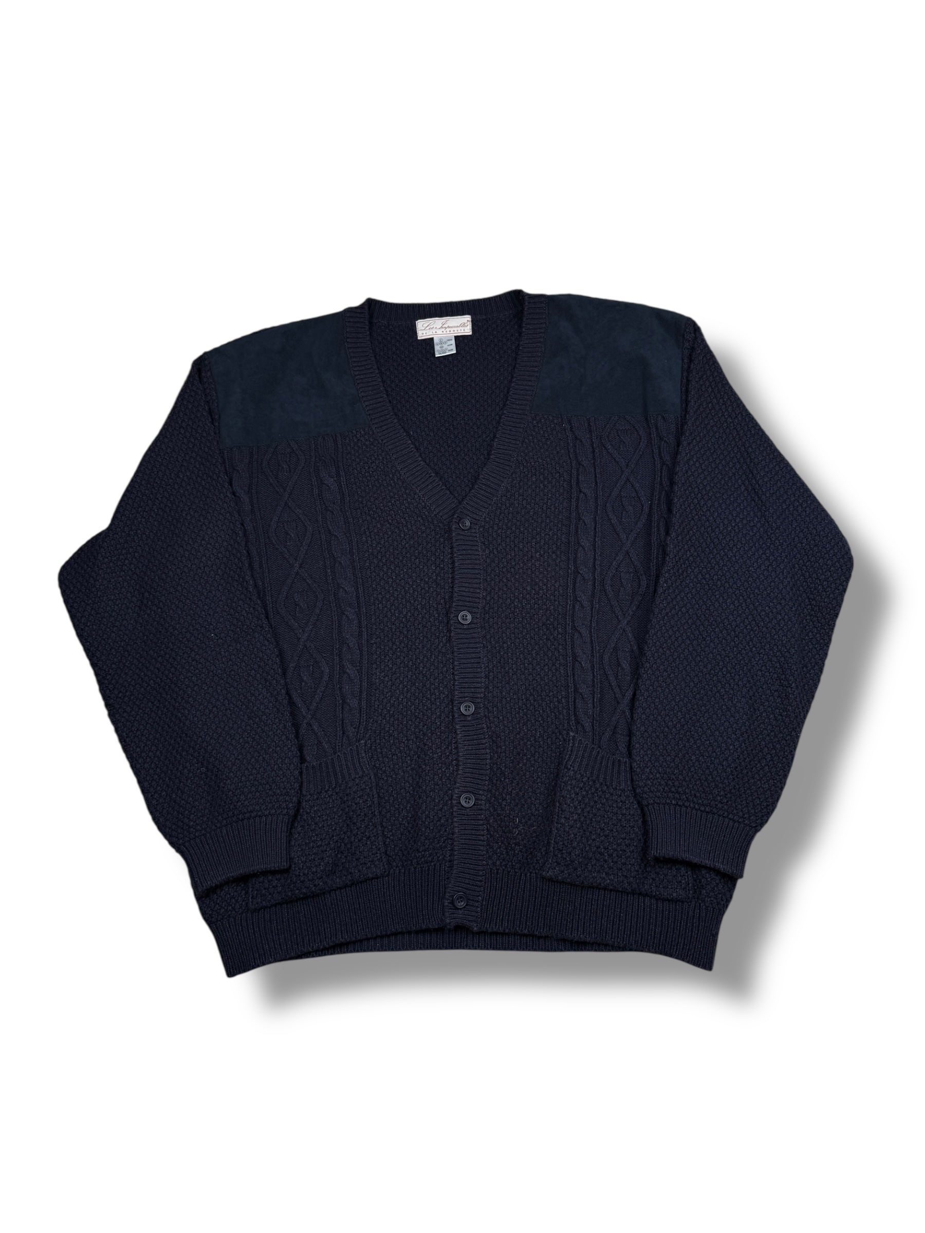 1990s Les Impeccables de La Redoute Cardigan Dunkelblau | XXL