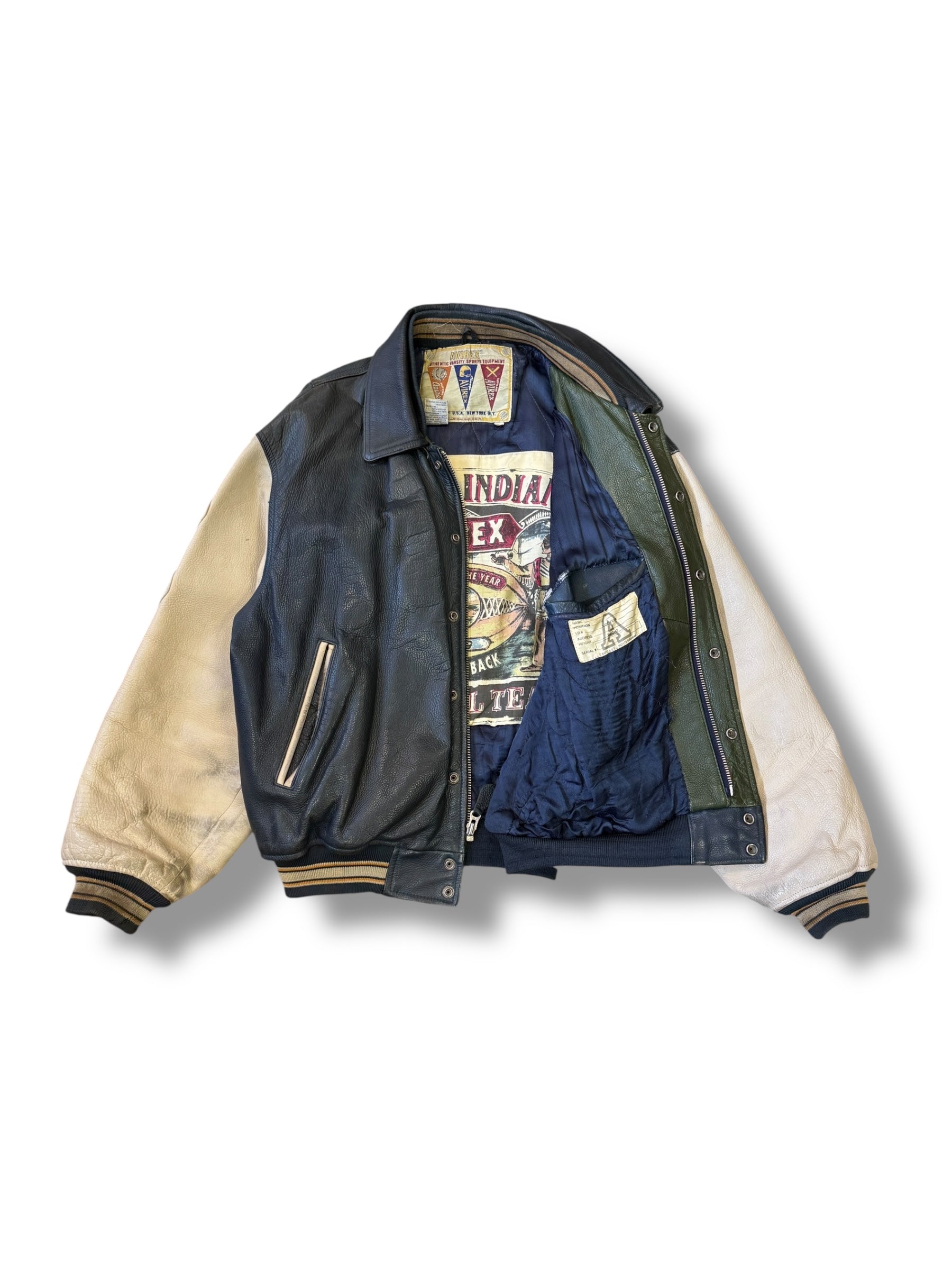 1990s Avirex Oorang Indian Head Lederjacke EXC Edition | XL