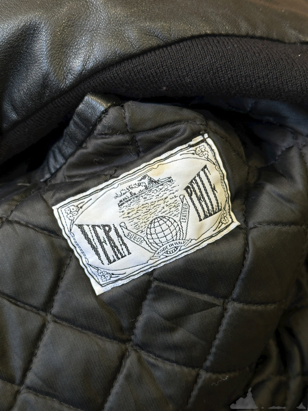 1990s Vera Pelle A-2 Fliegerjacke Leder Schwarz | M