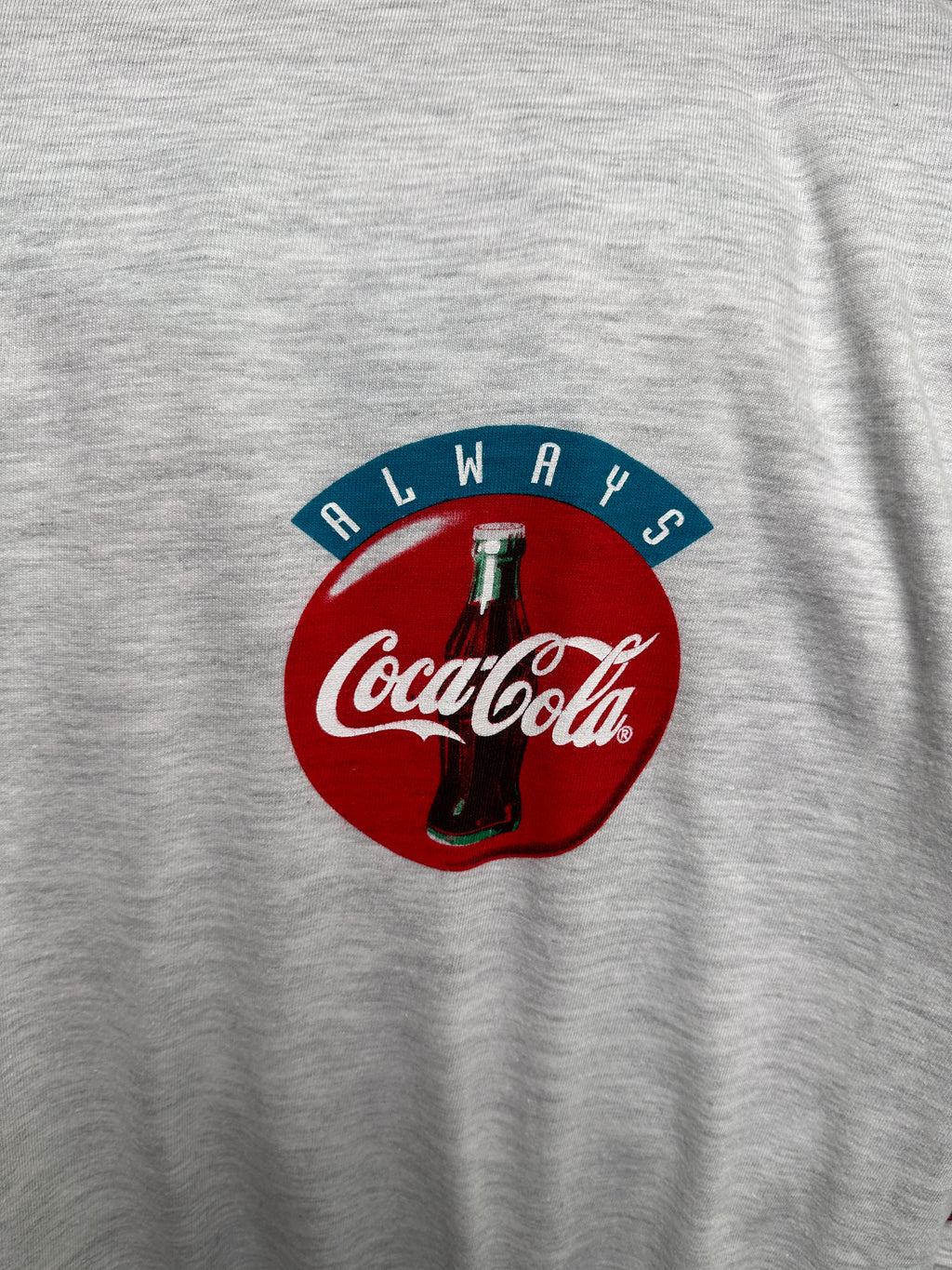 1990s Hanes Beefy T-Shirt Single Stitch Always Coca Cola XL