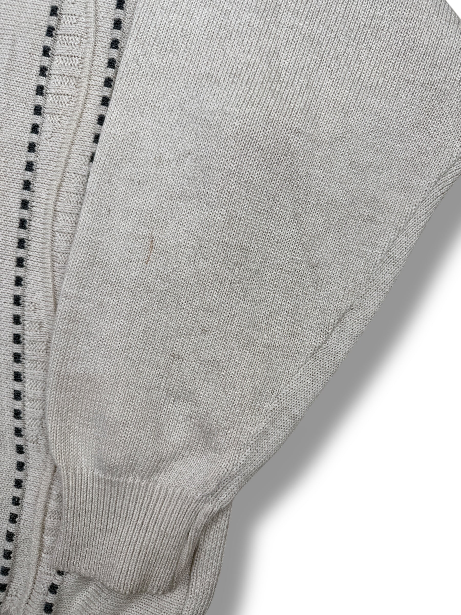 1990s Westbury Cardigan Weiß Grau | L