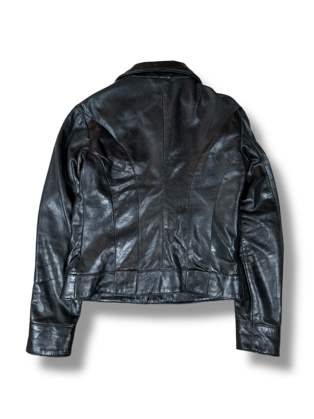 1990s Vera Pelle Lederjacke Schwarz Biker | S