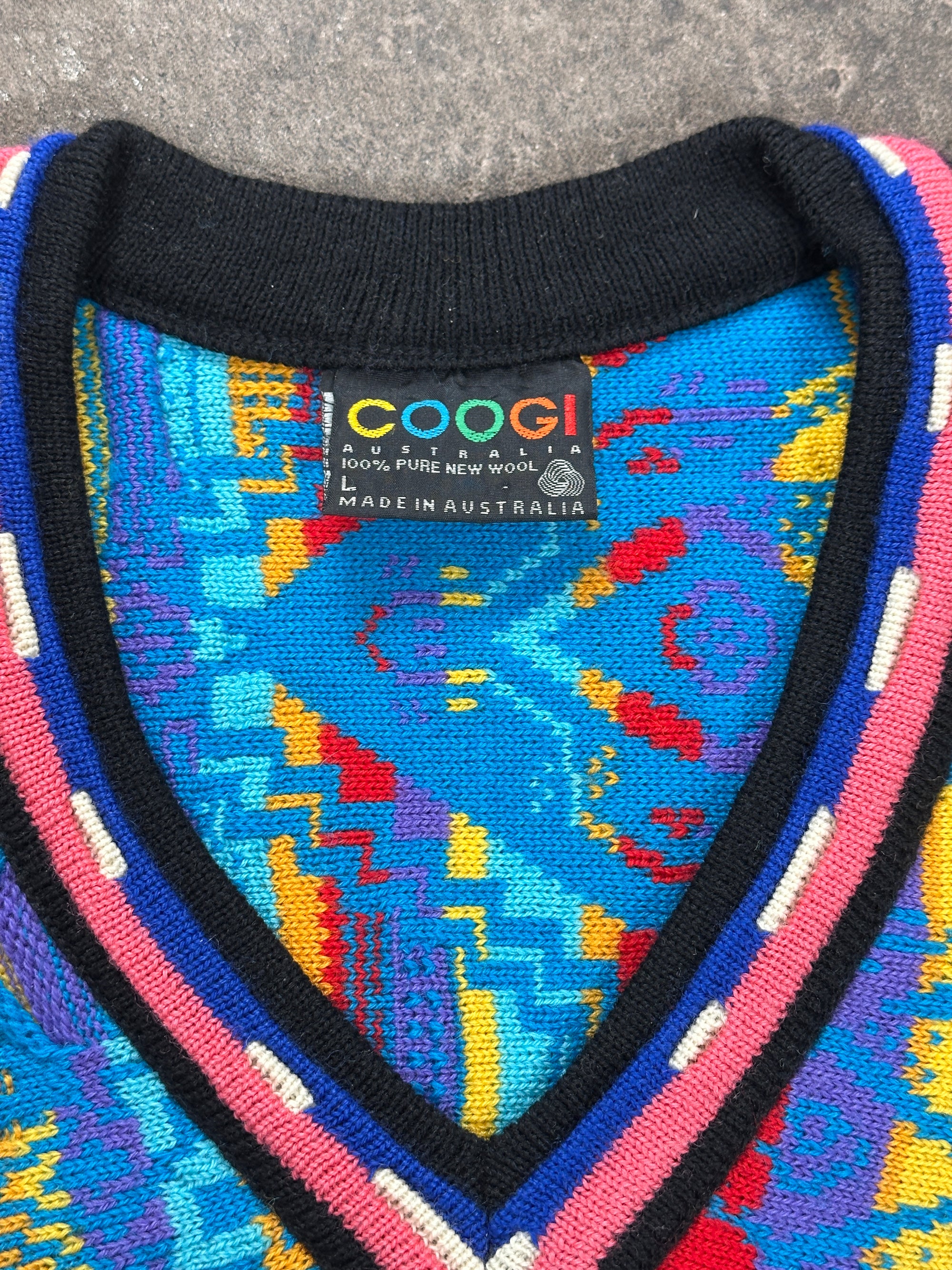 1990s Coogi Australia Sweater Pink Blau M