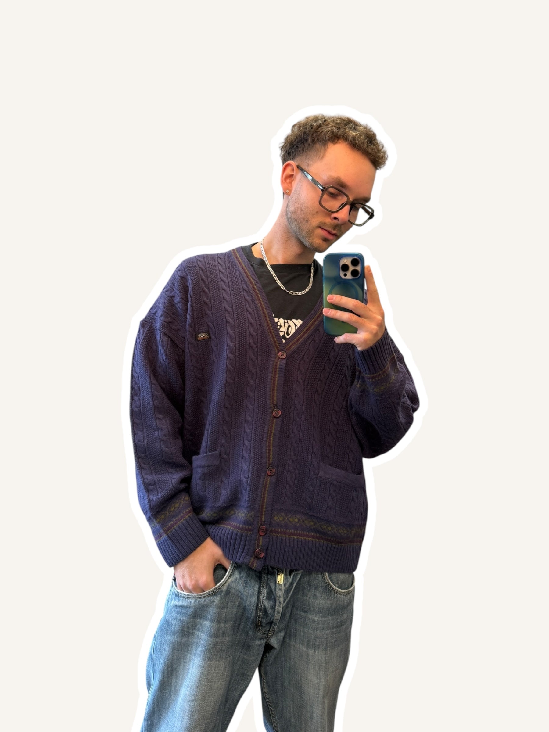 1990s In Capo al Mondo Cardigan Lila | M