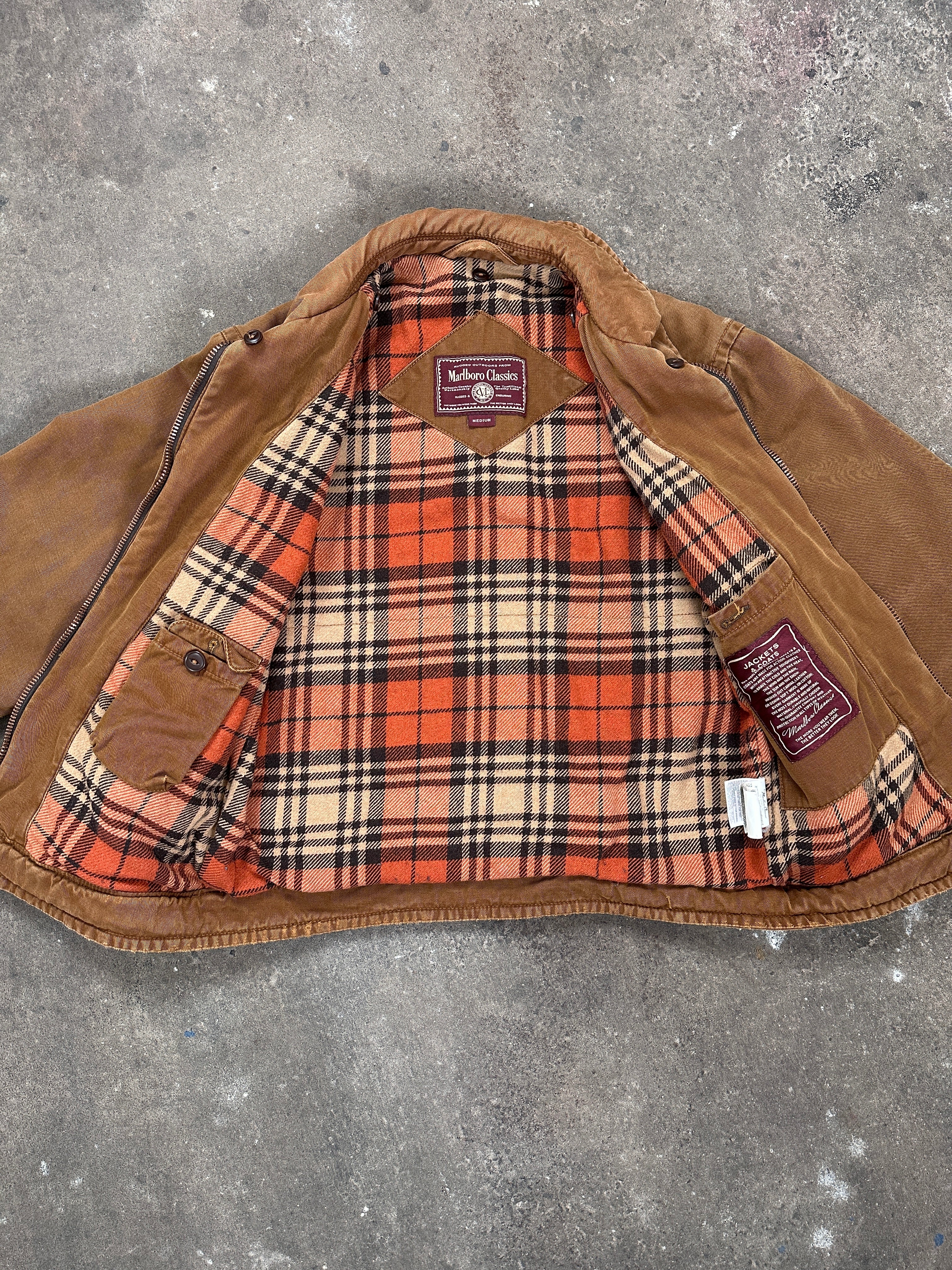 1990s Marlboro Classics Jeansjacke Braun | M–L
