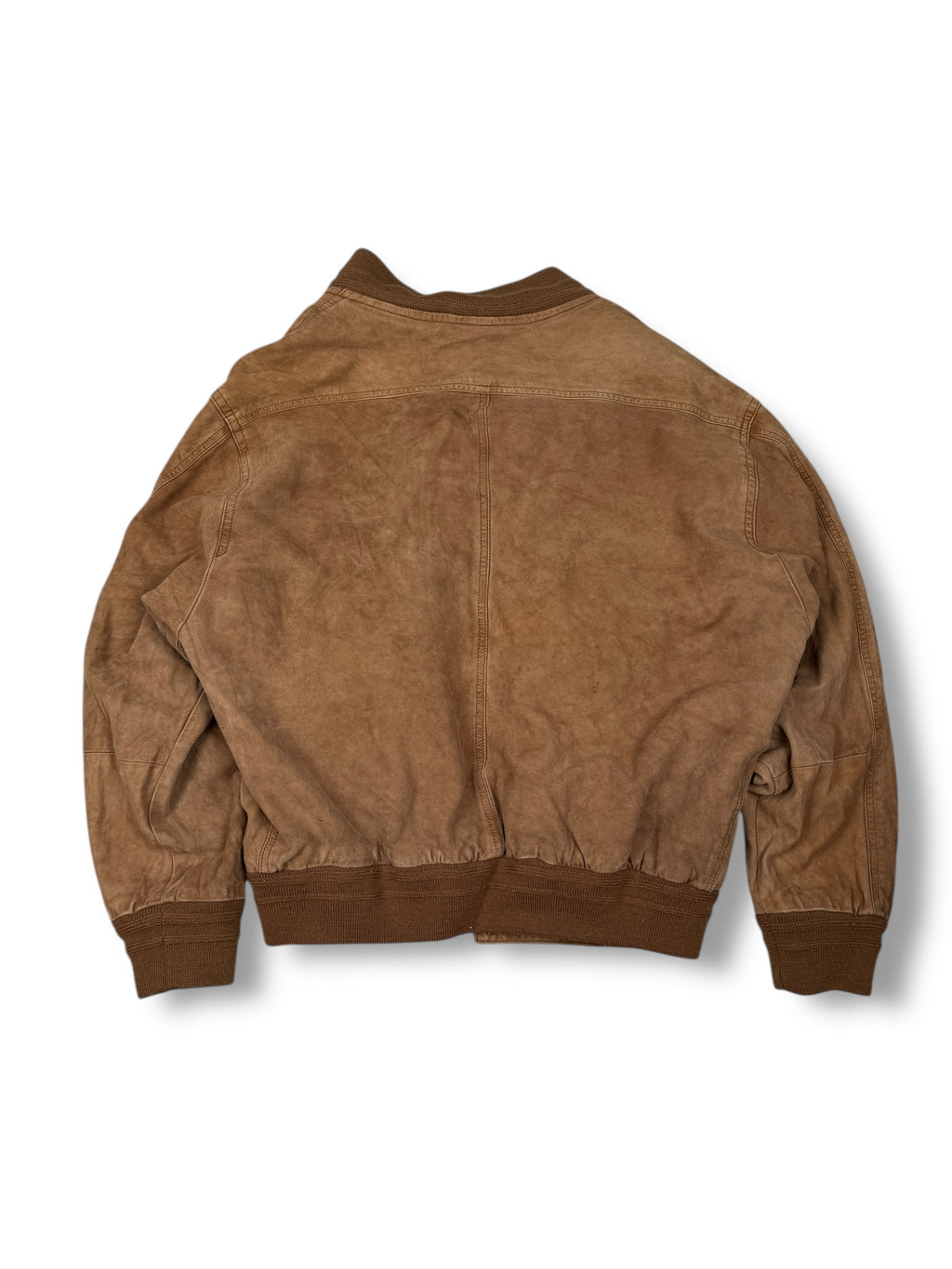 1980s Marco Baldassari Wildleder Bomber Braun | Vintage Lederjacke S