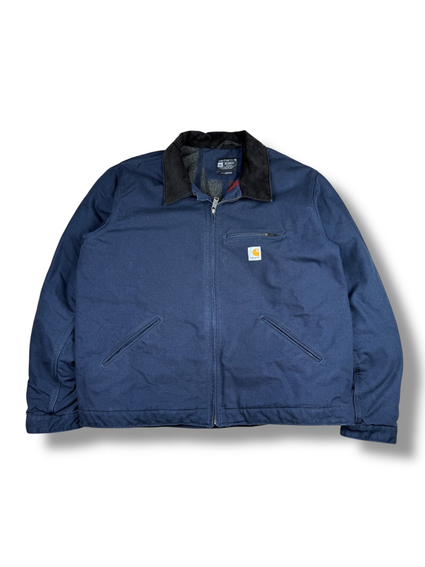 2010s Carhartt Detroit Jacke Navy Blau | XXL | Blanket Lined