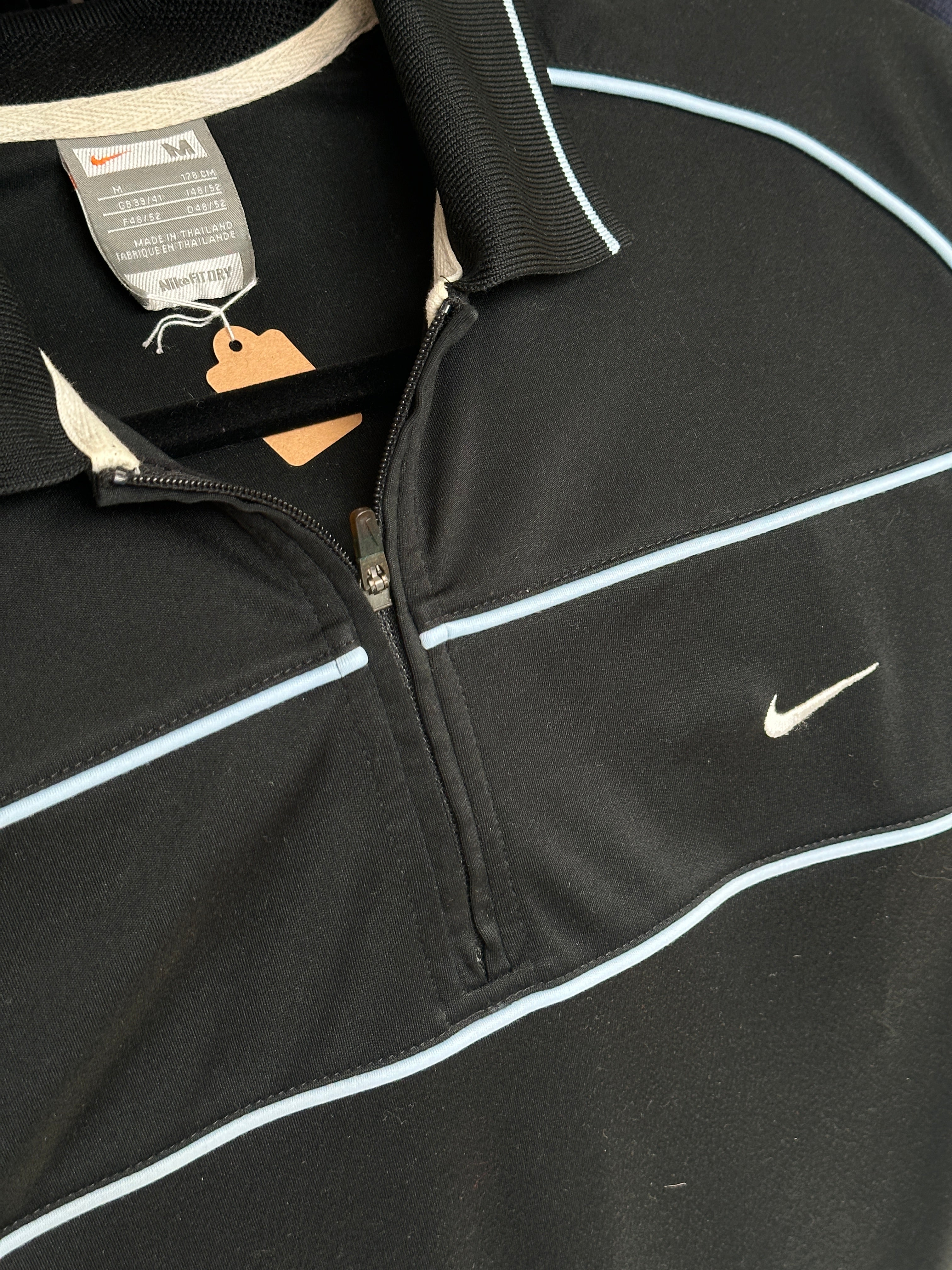 Y2K Nike 2000s Sport Zip Polo Shirt Schwarz