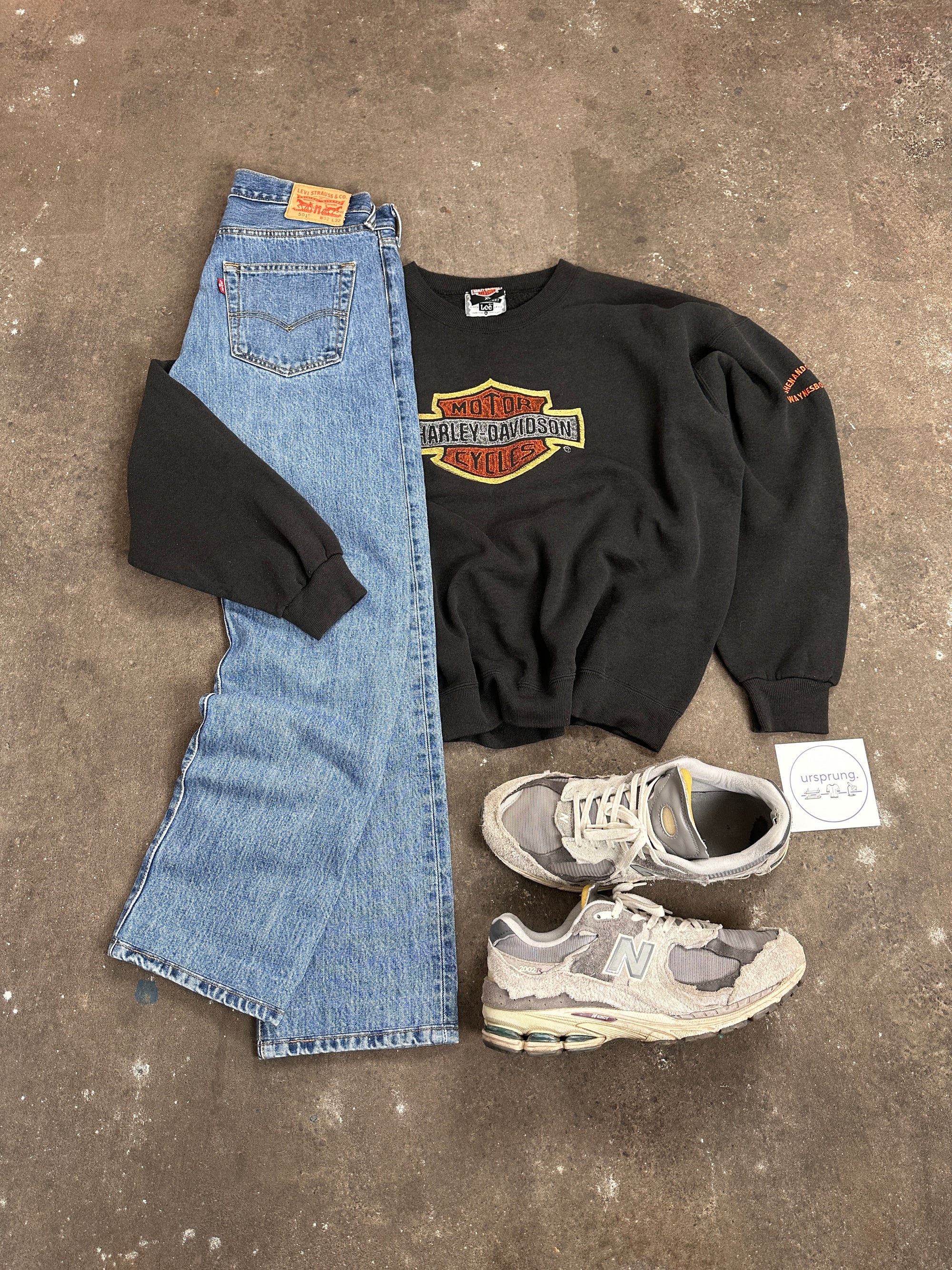 Rare! 1990s Harley Davidson x Lee Sweater mit Stick L