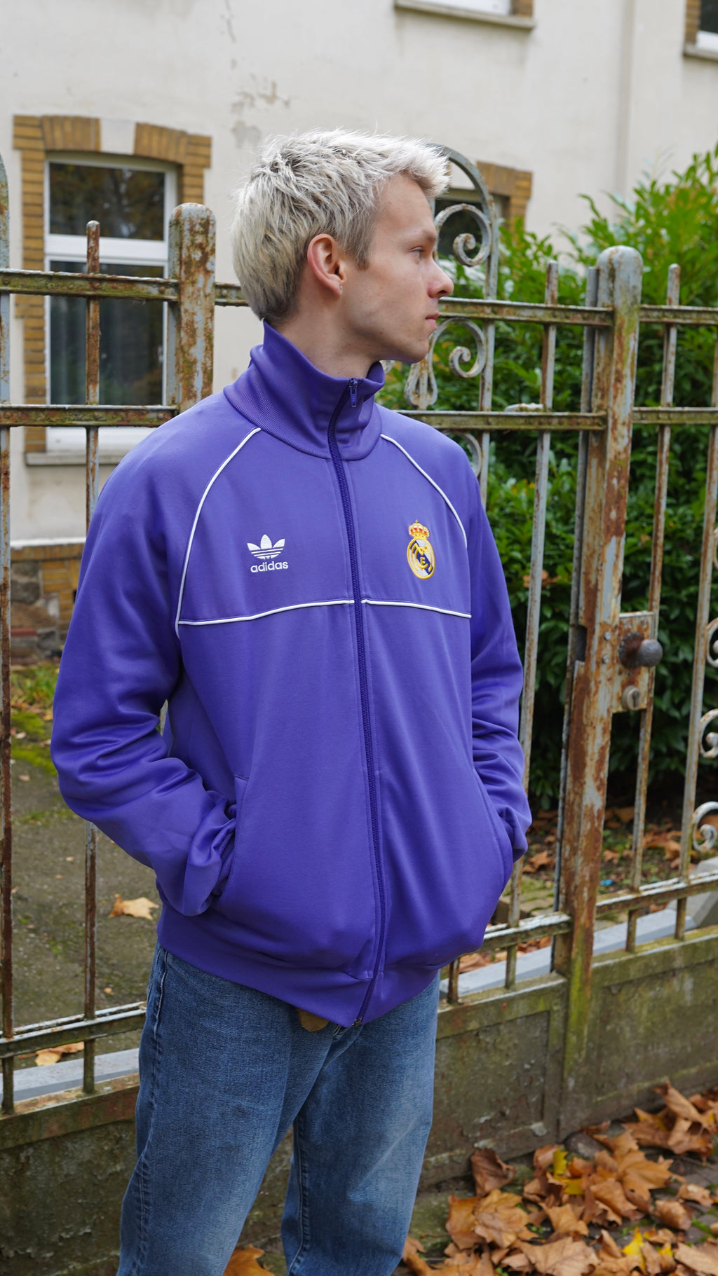 2000s Adidas x Real Madrid Vintage Trainingsjacke | Lila L