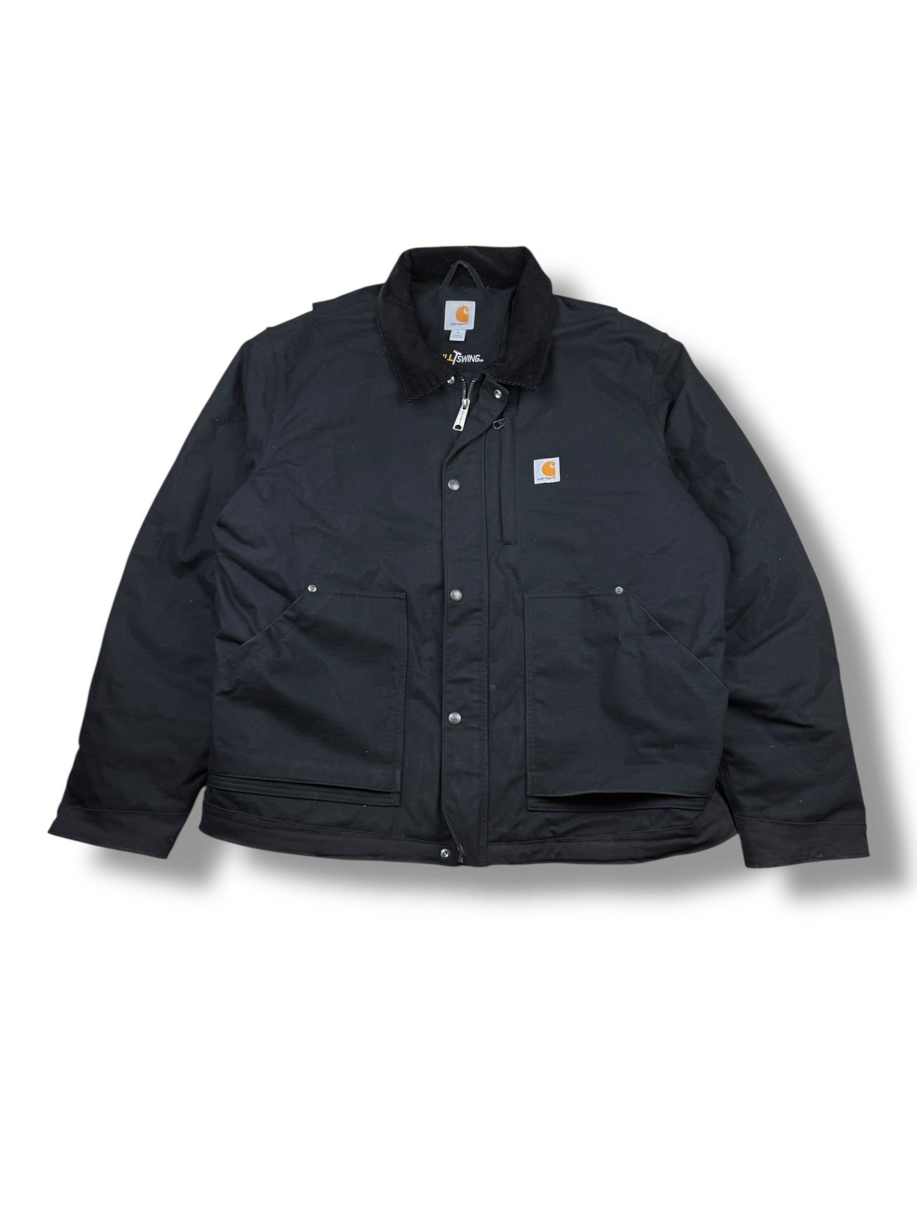 2010s Carhartt Detroit Full Swing Heavy Workwear Jacke Schwarz | 3M Thinsulate | XL