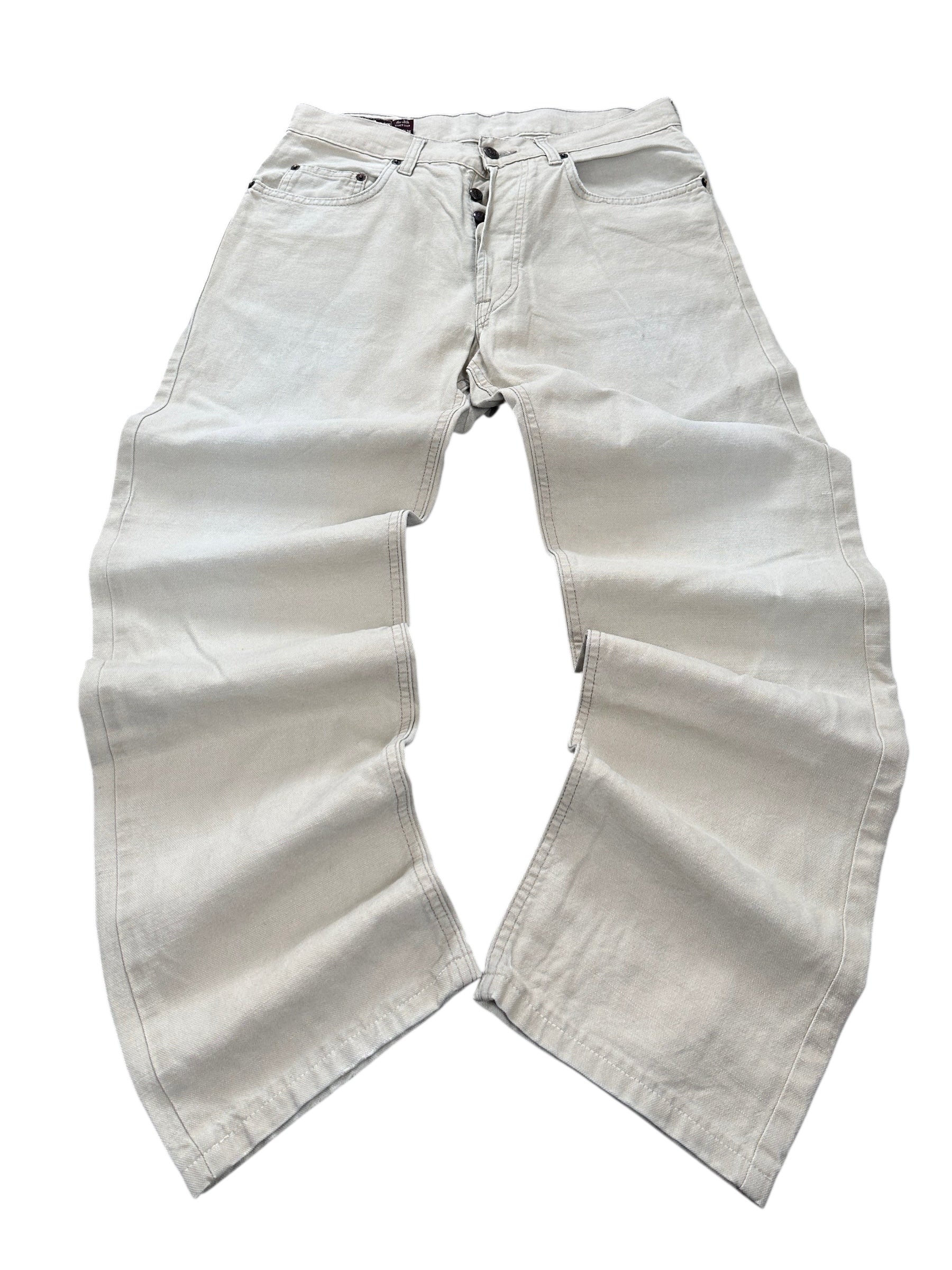 1990s Marlboro Classics Beige Jeans/ Lainen Baumwolle Cotton W32 L36