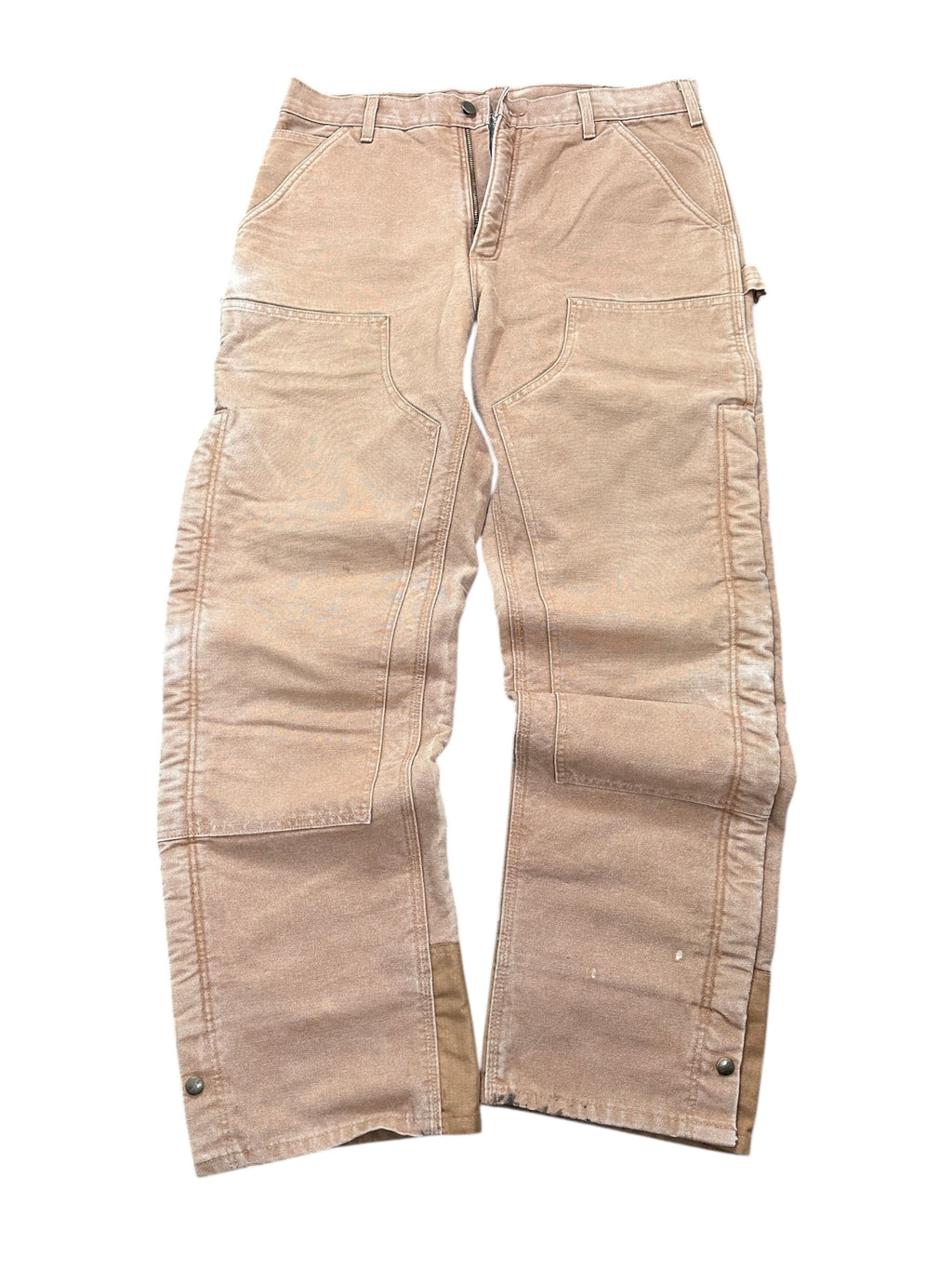 1990s Carhartt Double Knee Thermal Fleece Beige/ Sand W34 L36