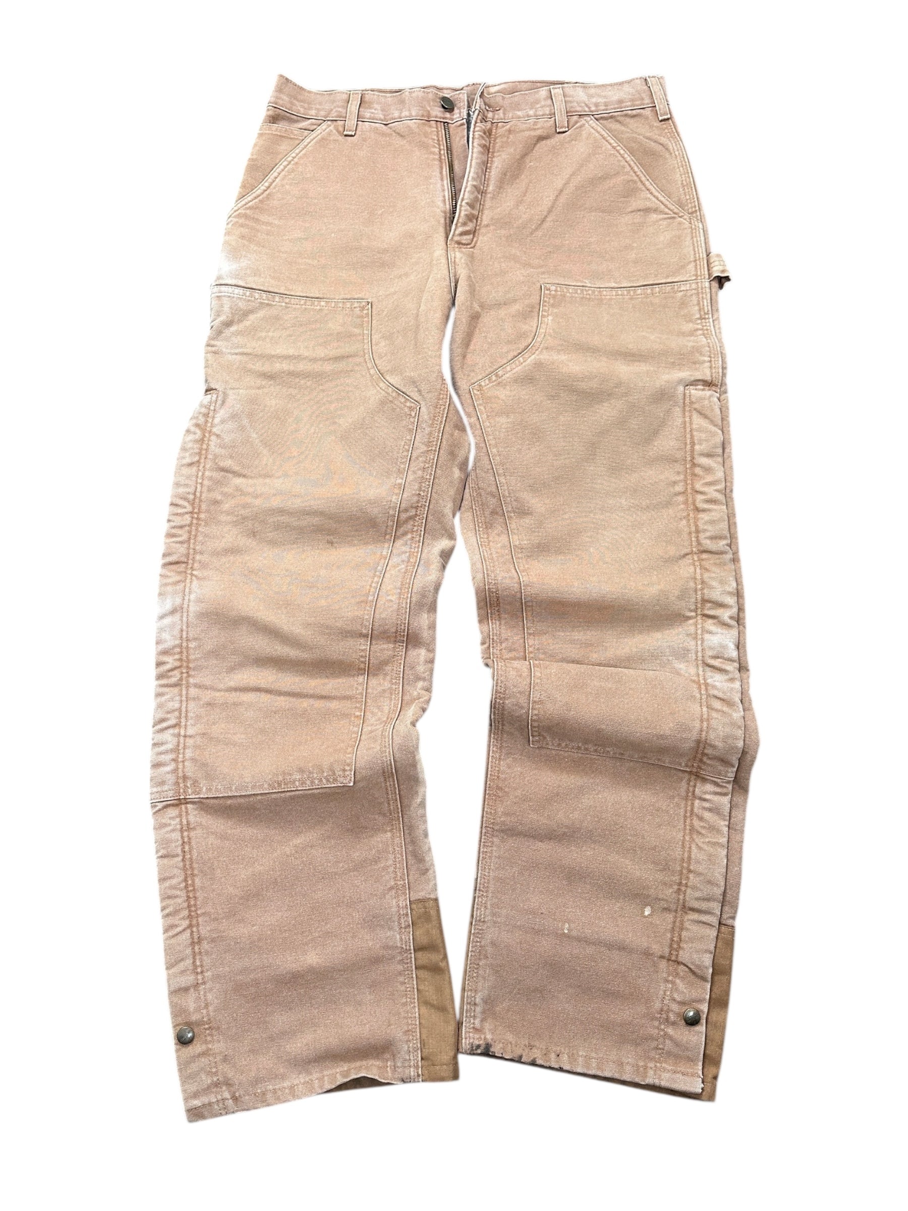 1990s Carhartt Double Knee Thermal Fleece Beige/ Sand W34 L36