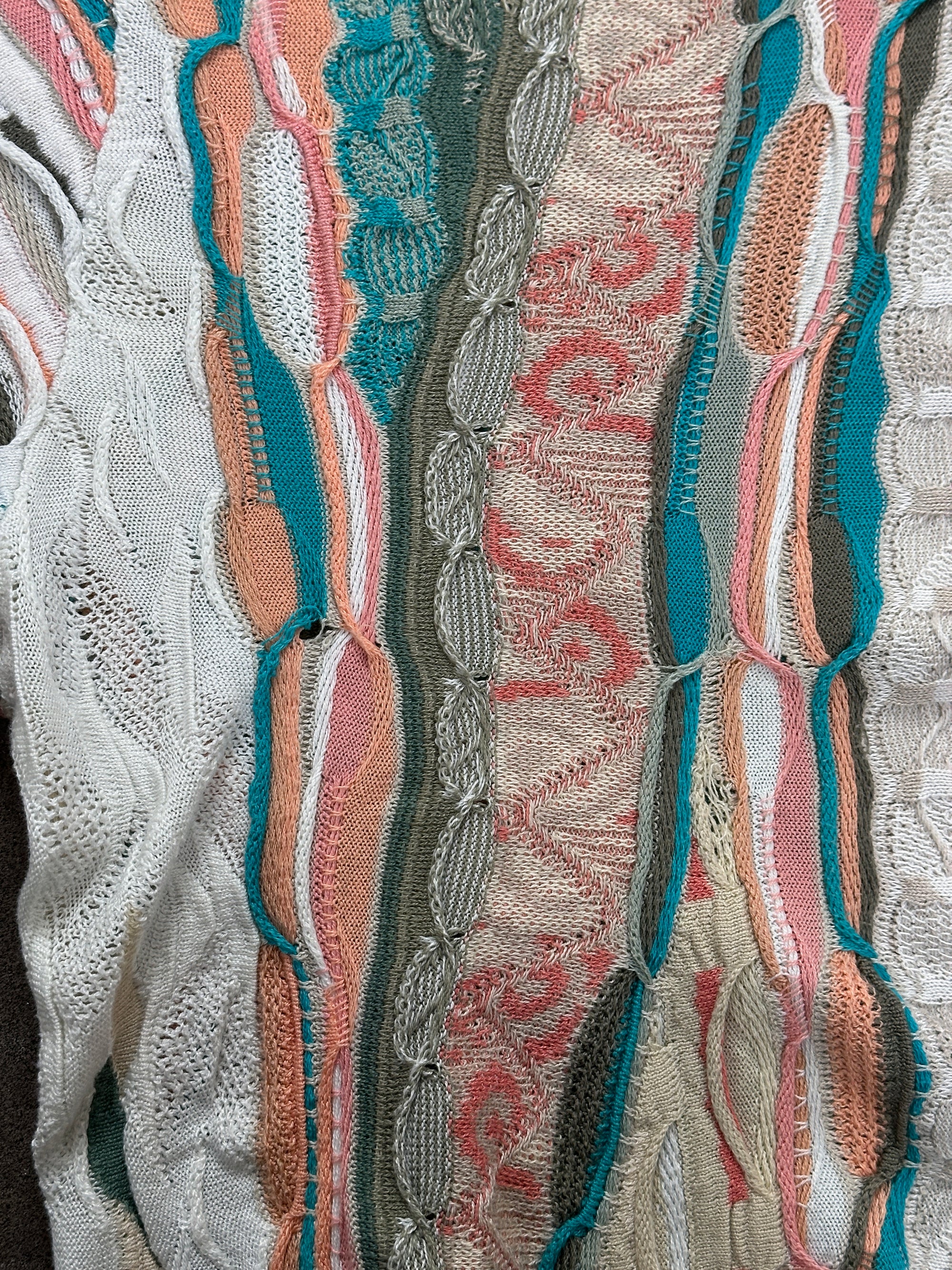 1990s Coogi Australia Strick Sweater Beige Blau L