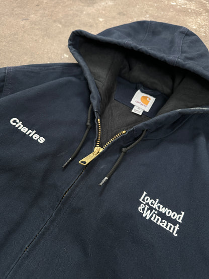 1990s Carhartt Active Jacket Dunkelblau Workwear heavy XL-XXL