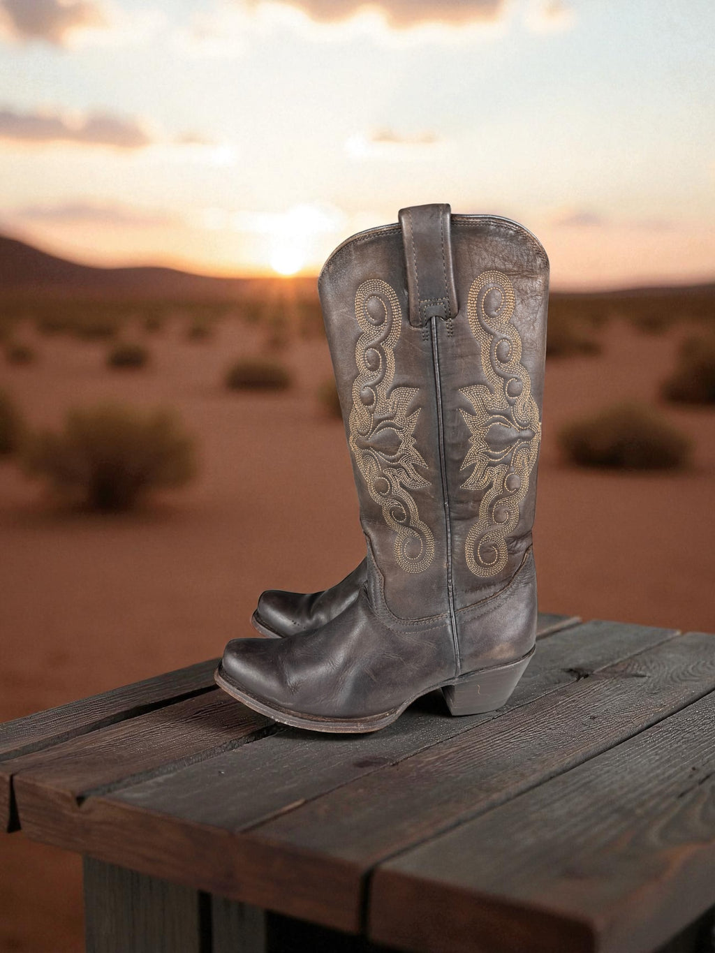 Vintage Rudel Western Boots Dunkelbraun Leder | US 4.5 (EU 36–37)