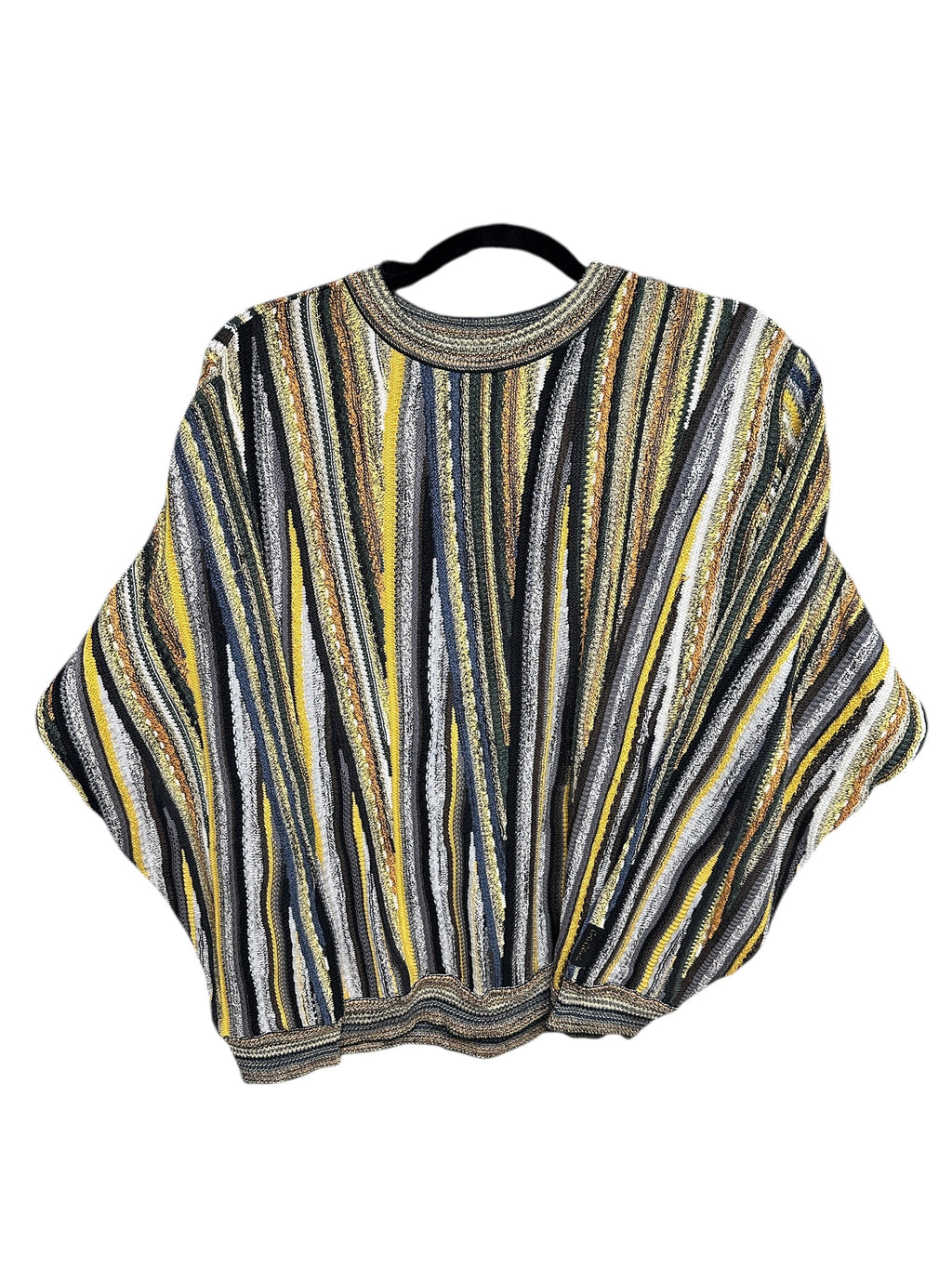 1990s Carlo Colucci Sweater Gelb Schwarz Strick Fler S-M