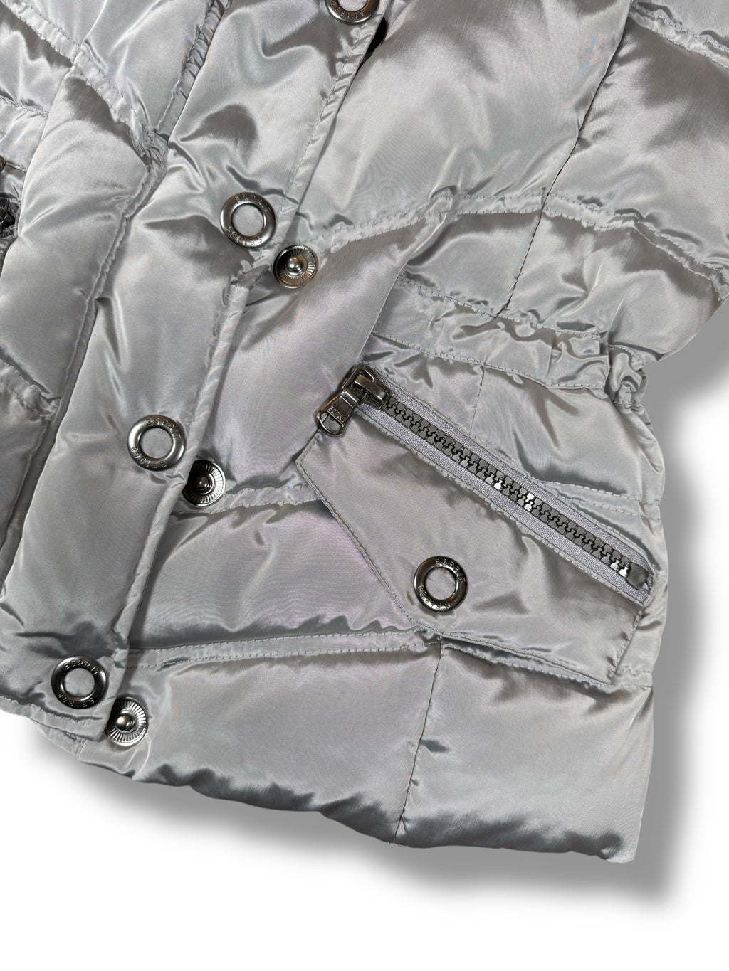2000s Y2K Esprit Daunenweste Grau/Silber | M