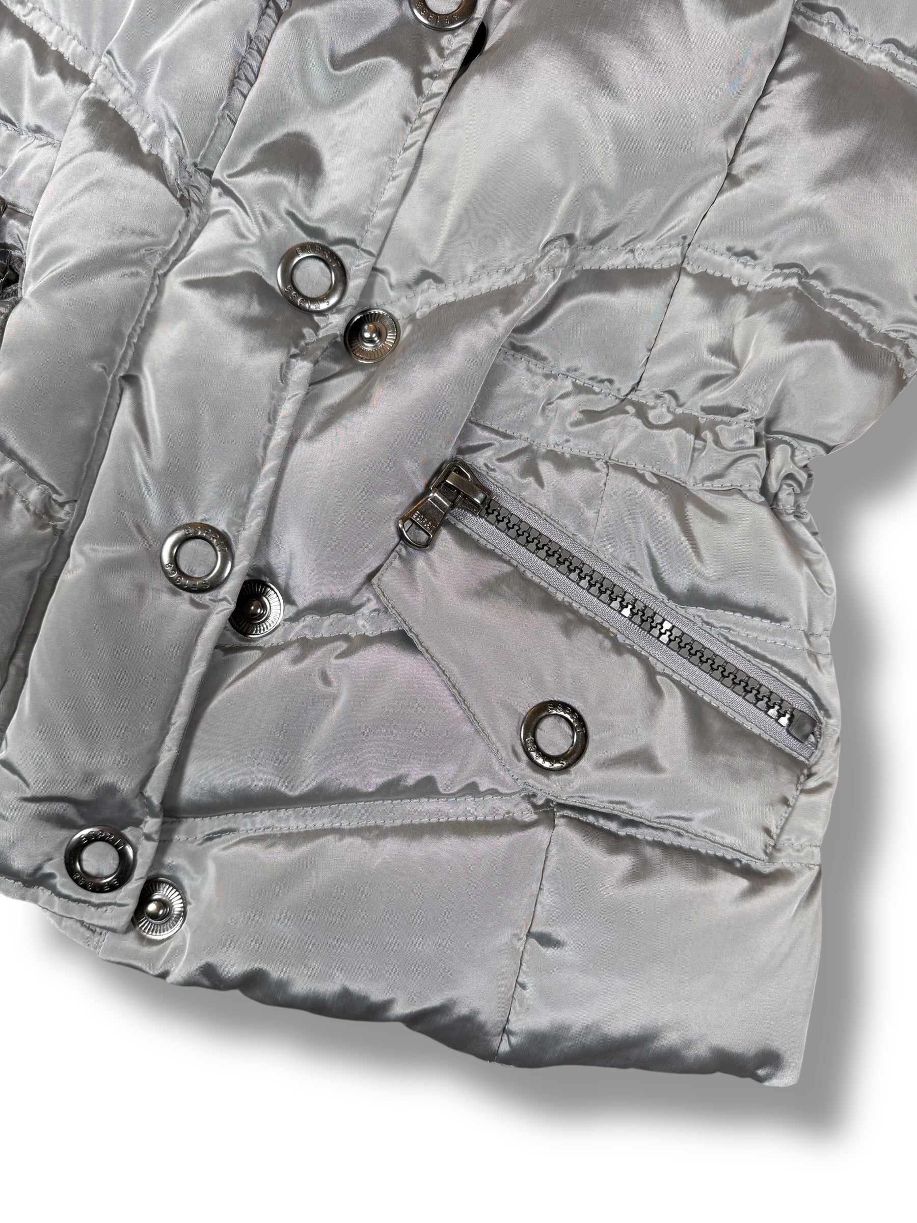 2000s Y2K Esprit Daunenweste Grau/Silber | M