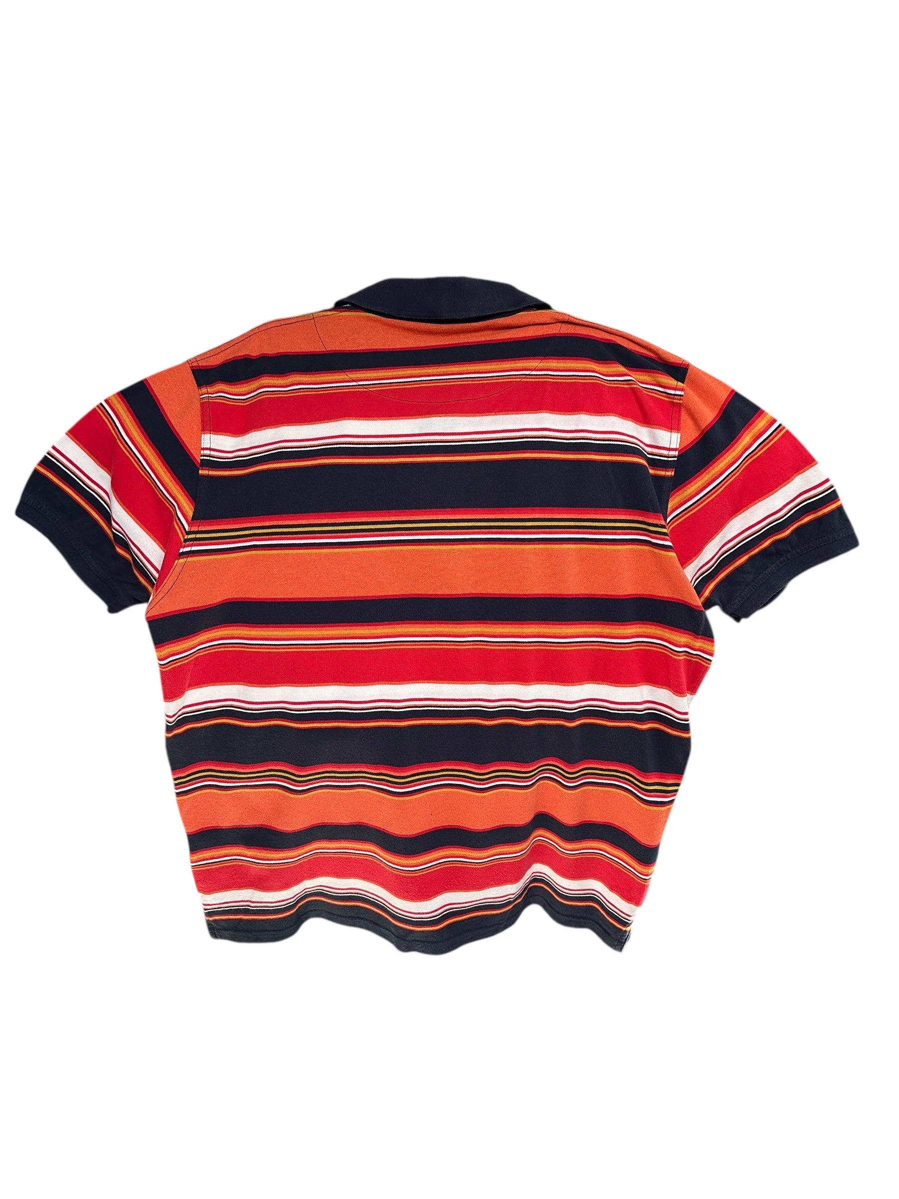 1990s Carlo Colucci Polo gestreift Orange XXL