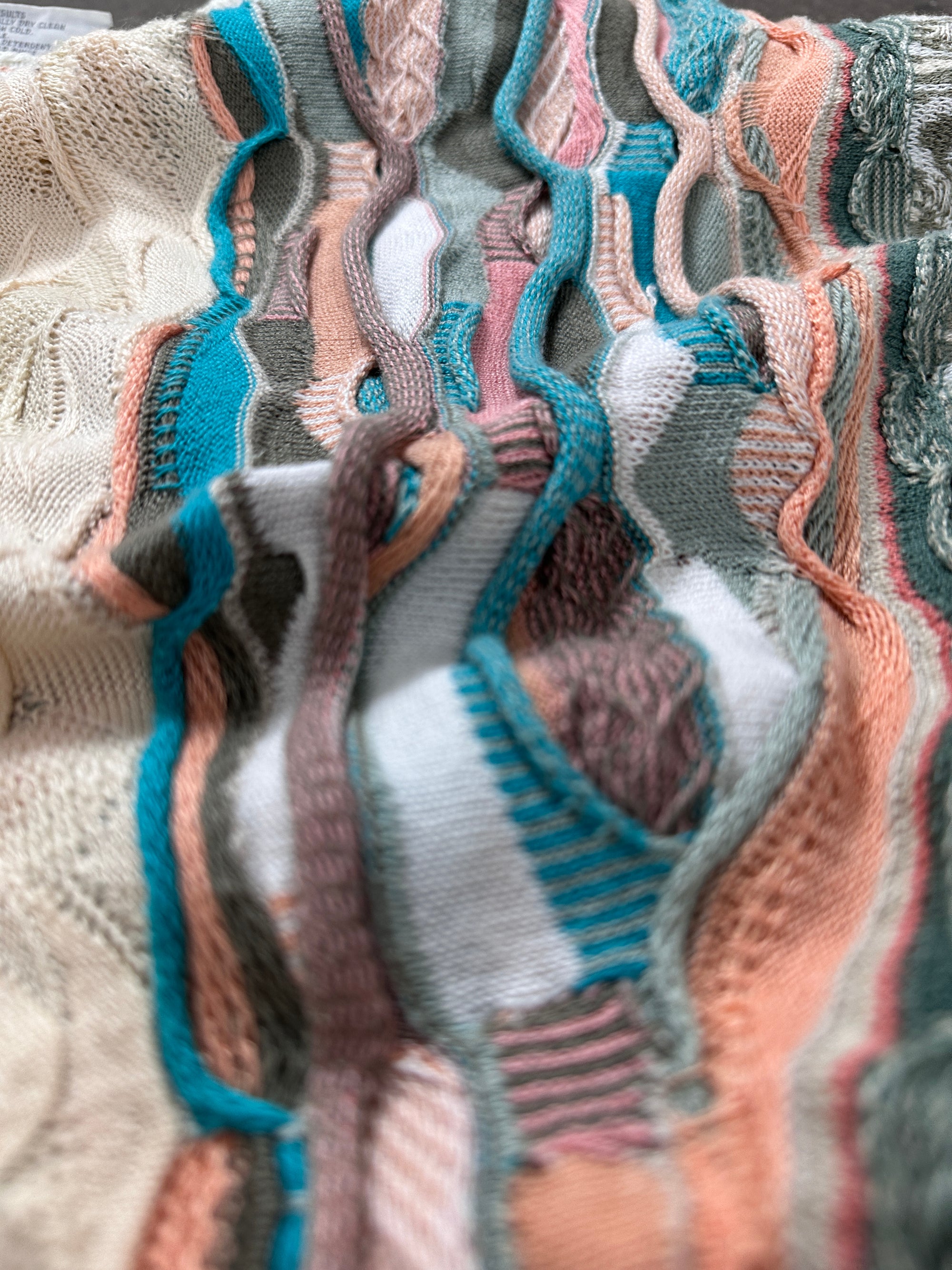 1990s Coogi Australia Strick Sweater Beige Blau L