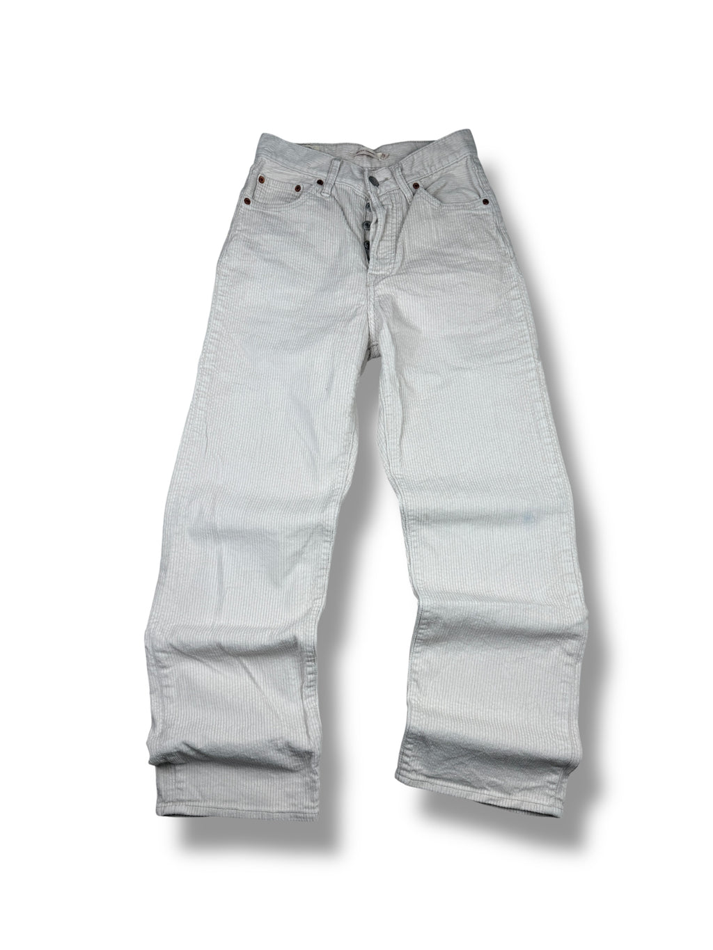 2010s Levi’s Ribcage Straight Cordhose Weiß | XS W26