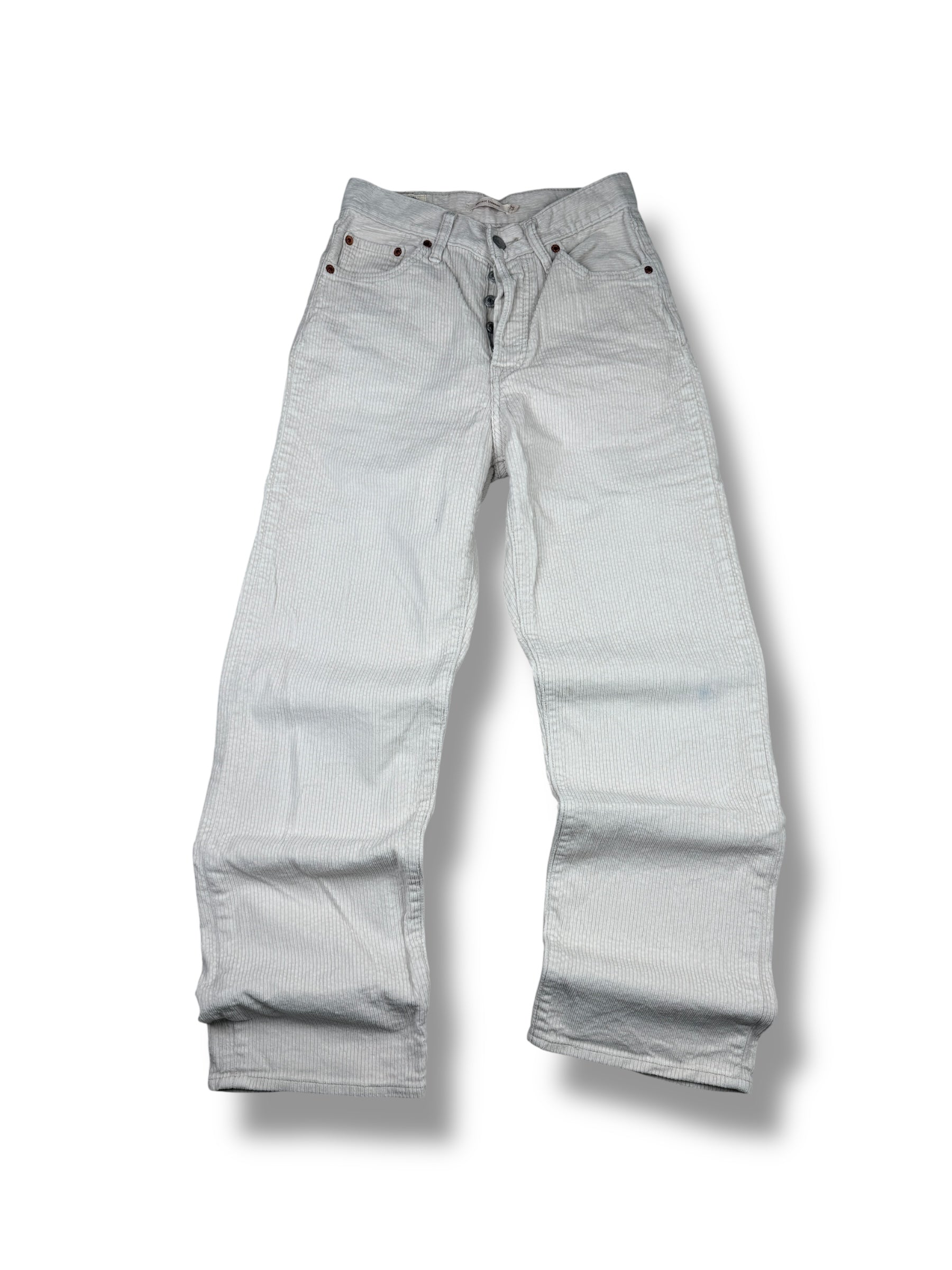 2010s Levi’s Ribcage Straight Cordhose Weiß | XS W26