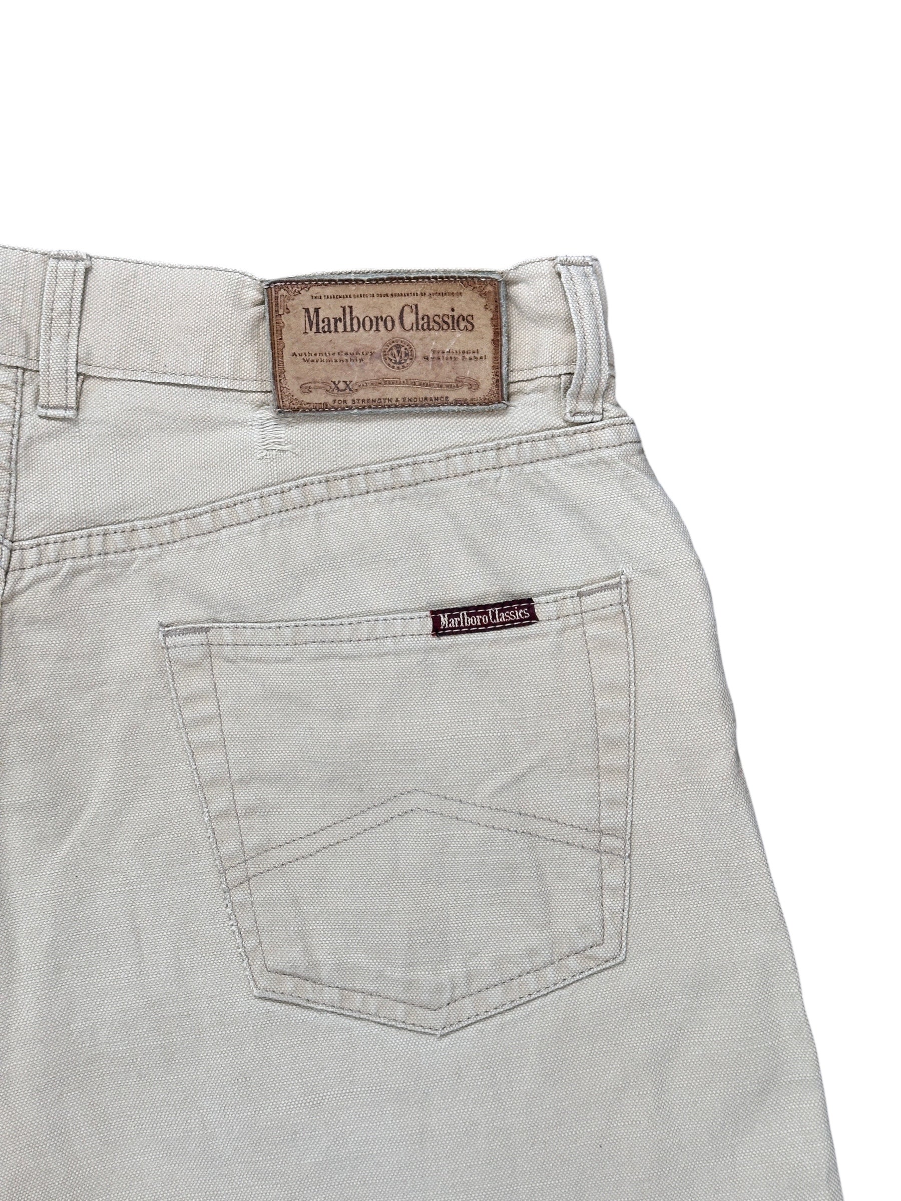 1990s Marlboro Classics Beige Jeans/ Lainen Baumwolle Cotton W32 L36