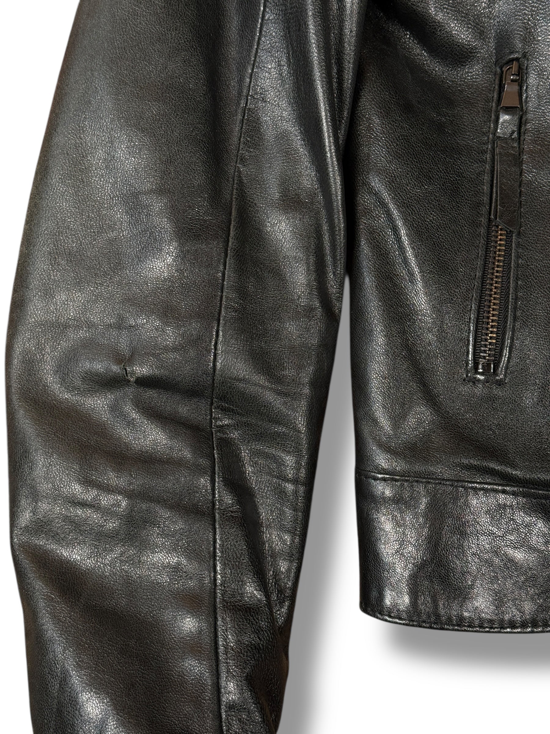 1990s Vera Pelle Lederjacke Schwarz Biker | S