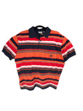 1990s Carlo Colucci Polo gestreift Orange XXL