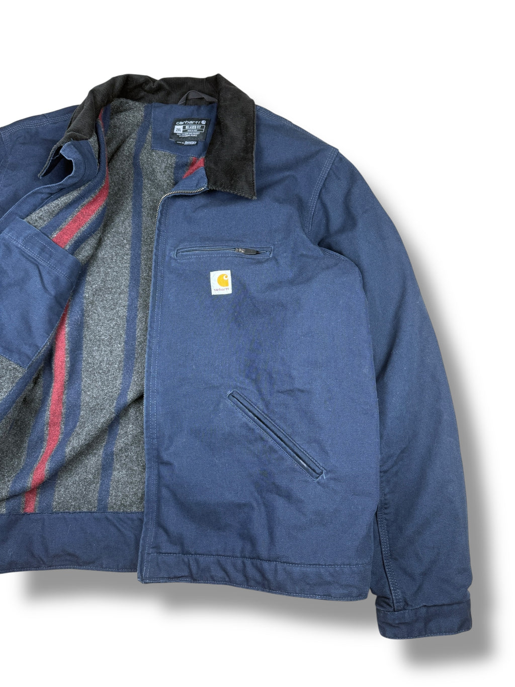 2010s Carhartt Detroit Jacke Navy Blau | XXL | Blanket Lined