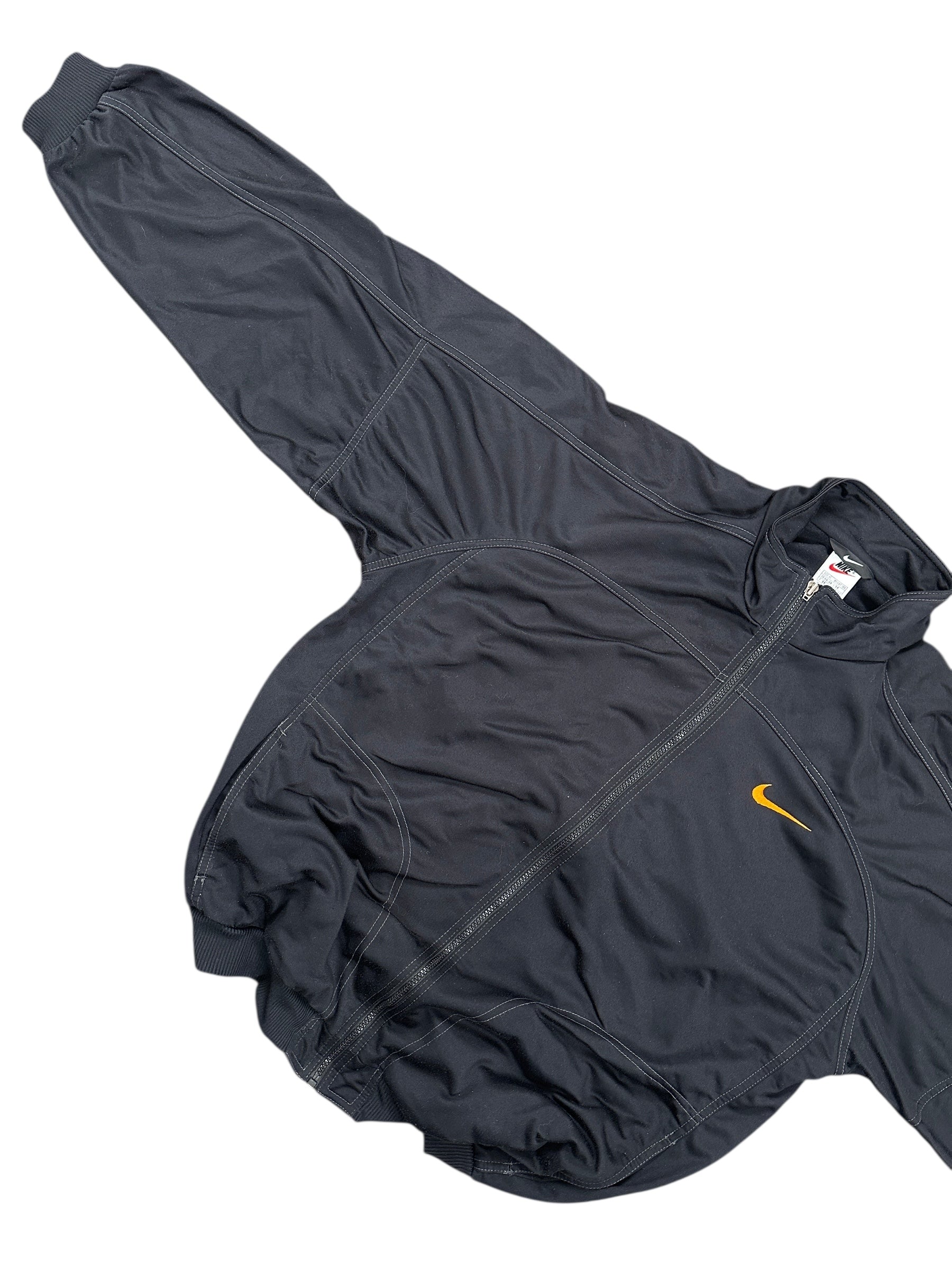 1990s Nike Trainingsjacke Backswoosh Schwarz Orange XL
