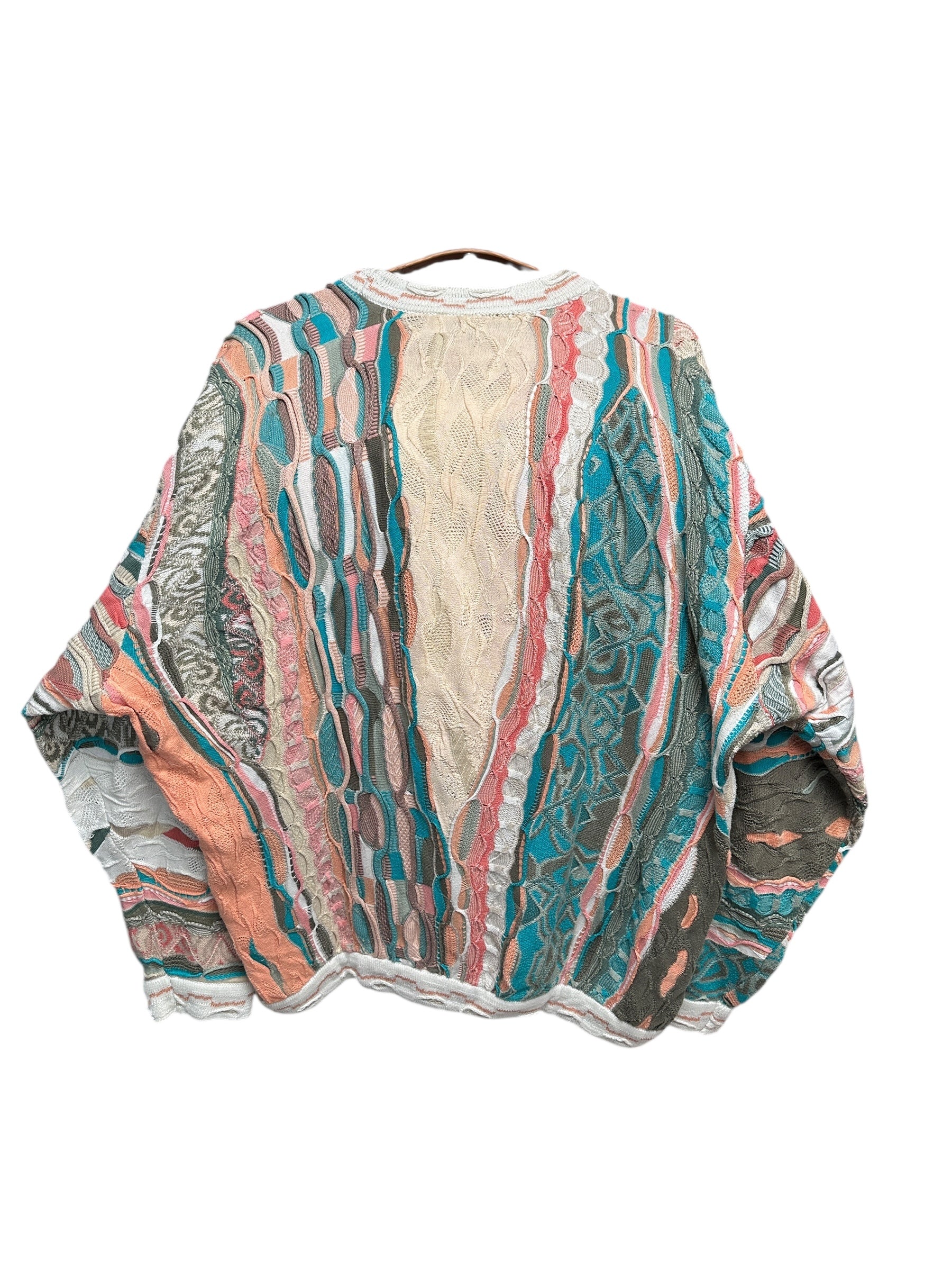 1990s Coogi Australia Strick Sweater Beige Blau L