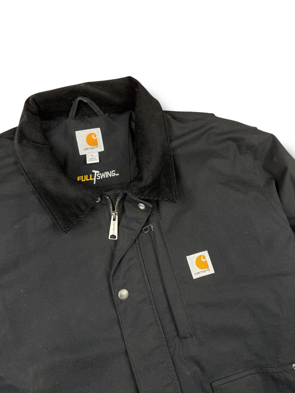 2010s Carhartt Detroit Full Swing Heavy Workwear Jacke Schwarz | 3M Thinsulate | XL