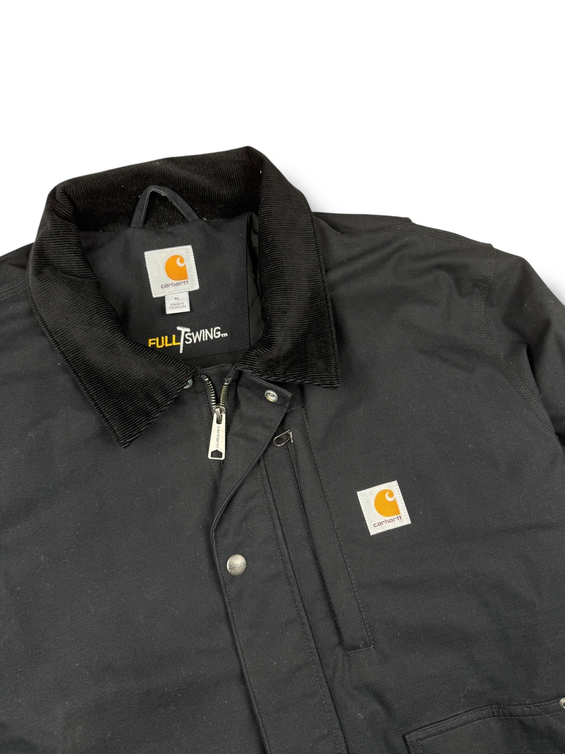 2010s Carhartt Detroit Full Swing Heavy Workwear Jacke Schwarz | 3M Thinsulate | XL