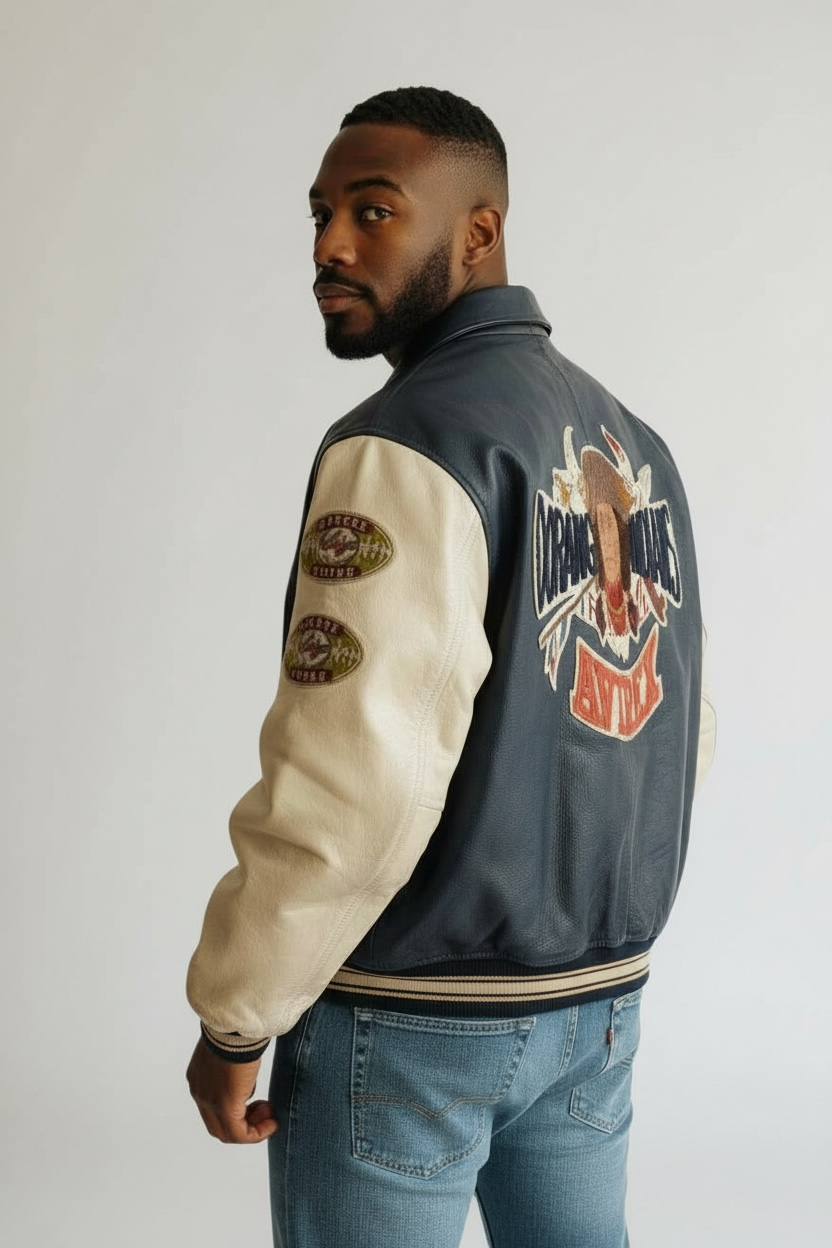 1990s Avirex Oorang Indian Head Lederjacke EXC Edition | XL