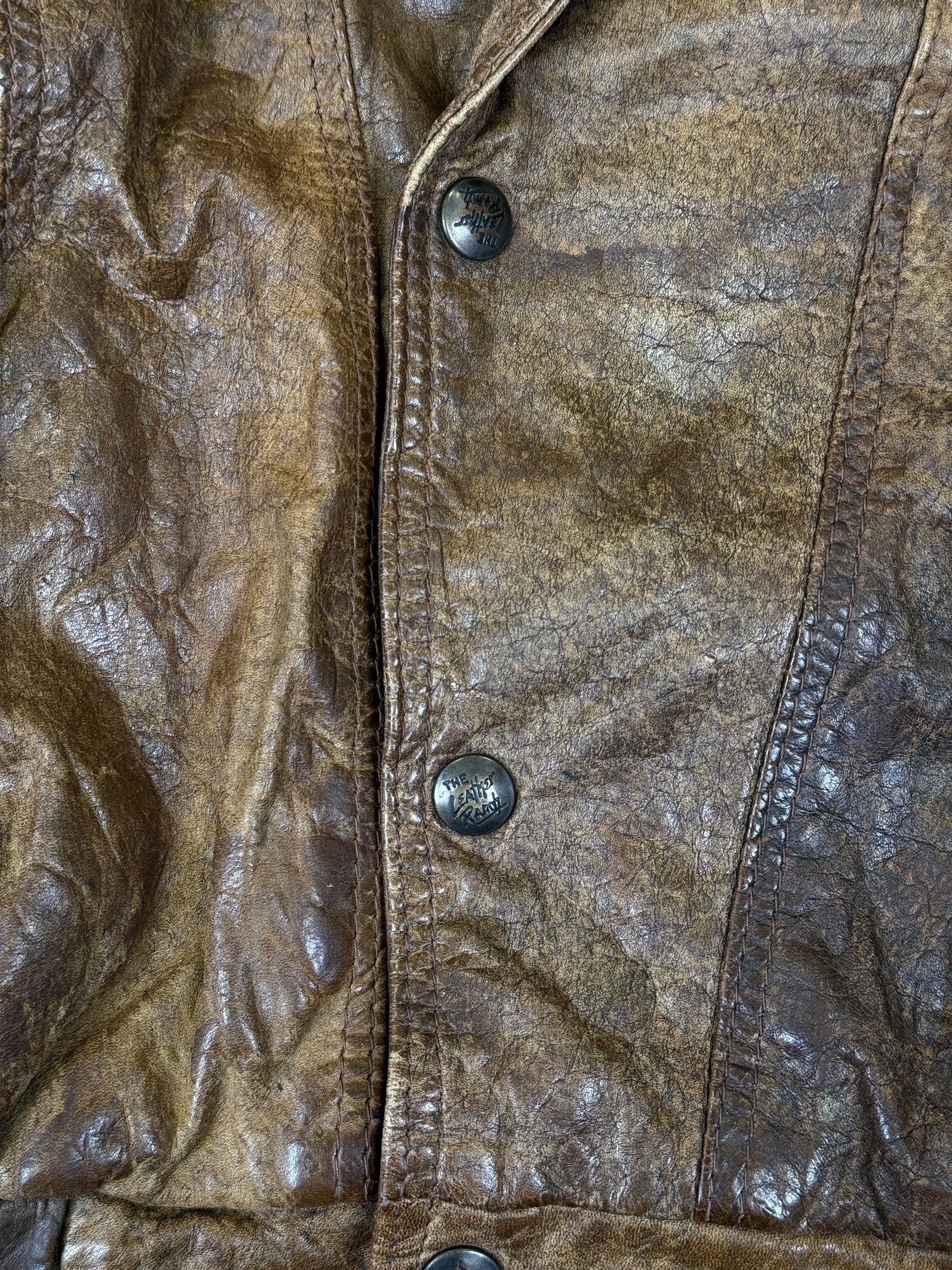 1980s The Leather Ranch Lederjacke Braun | S-M