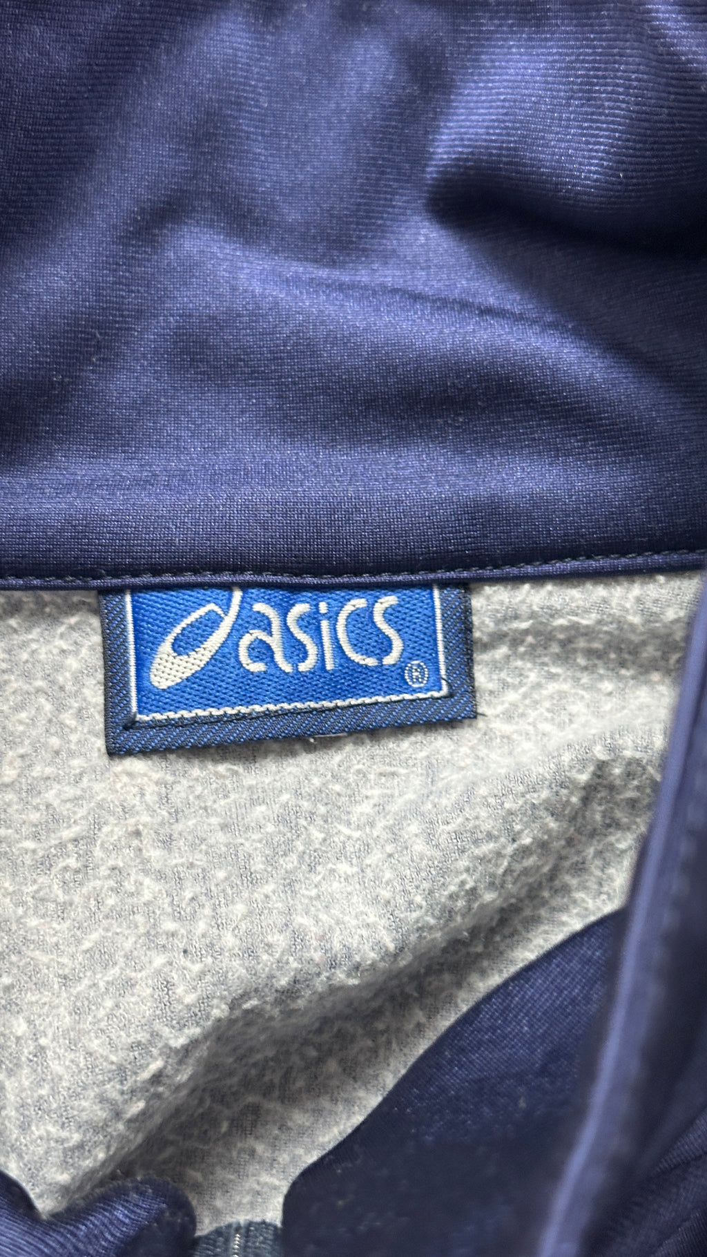 1990s Asics Trainingsjacke Dunkelblau gestickt XL