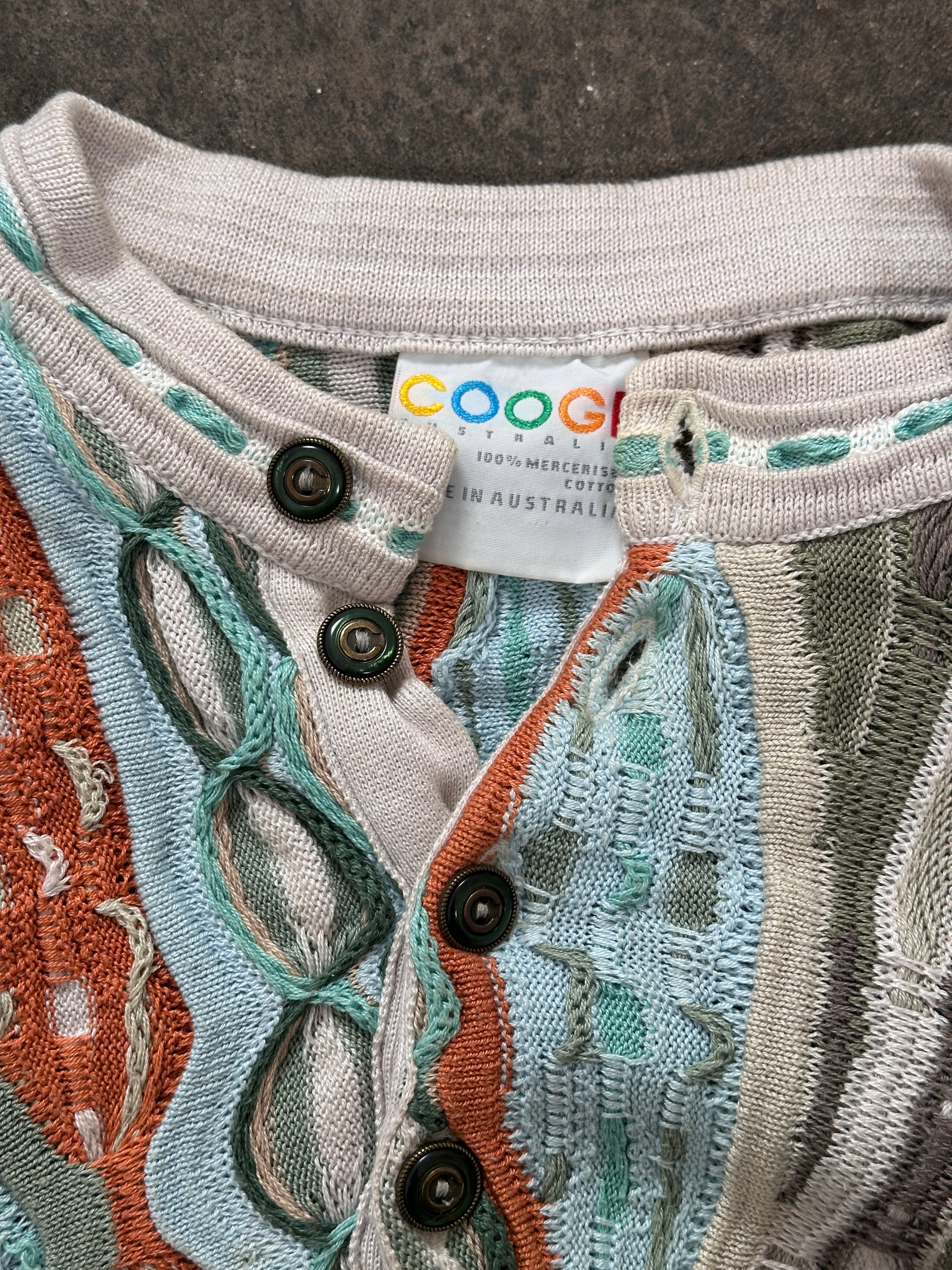 1990s Coogi Australia Strick Sweater Beige, Hellblau M