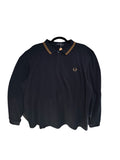 2000s Fred Perry Polo langarm Schwarz XXL