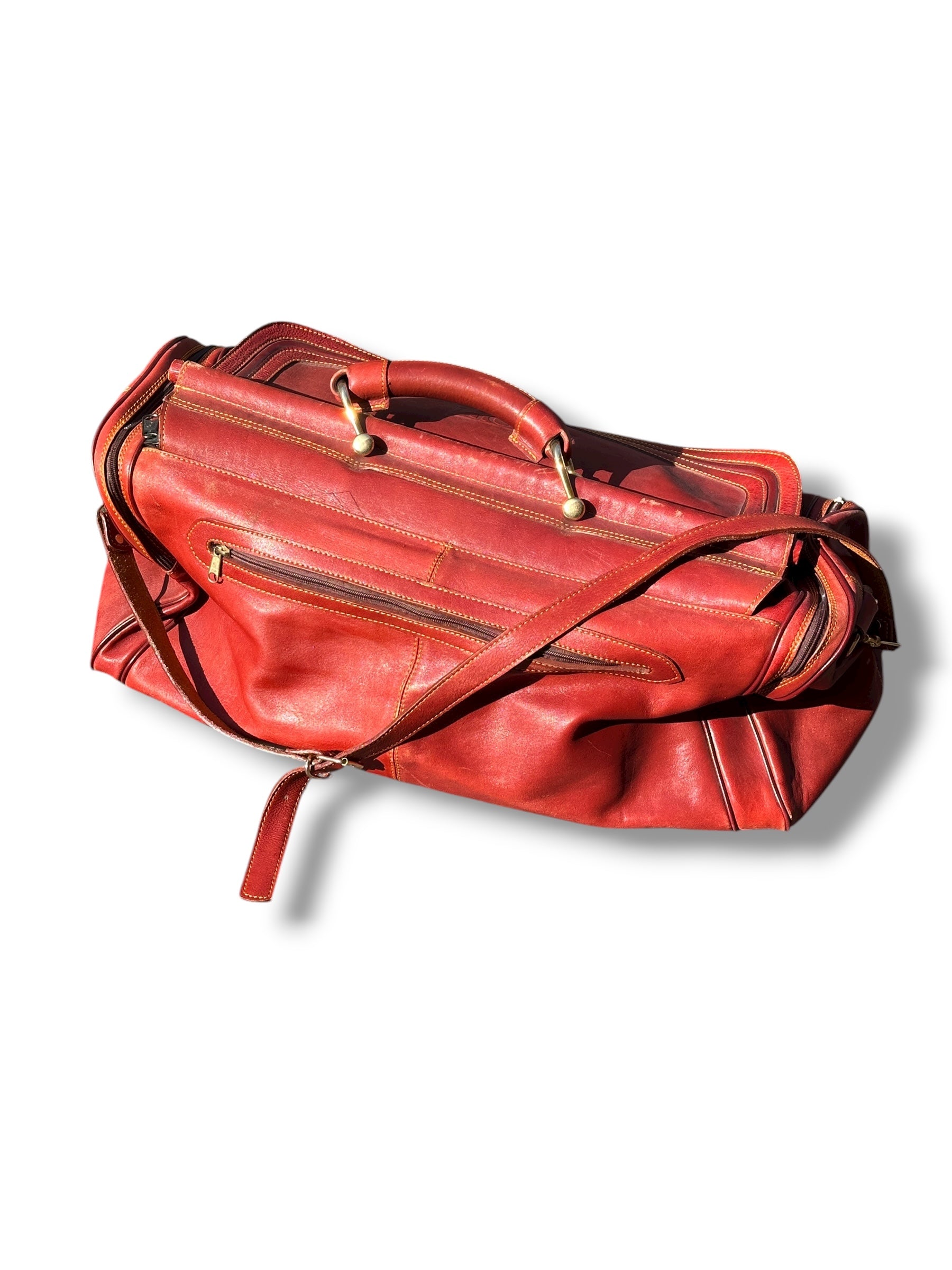 1990s JOOP! Leather Holdall Rot/Orange | Vintage