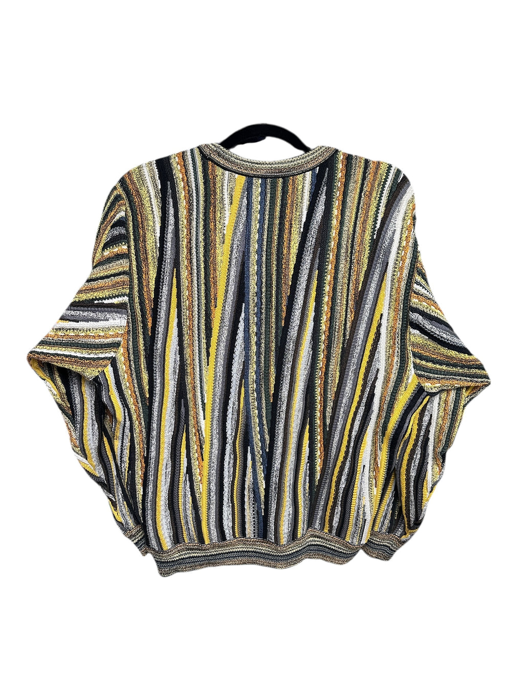 1990s Carlo Colucci Sweater Gelb Schwarz Strick Fler S-M