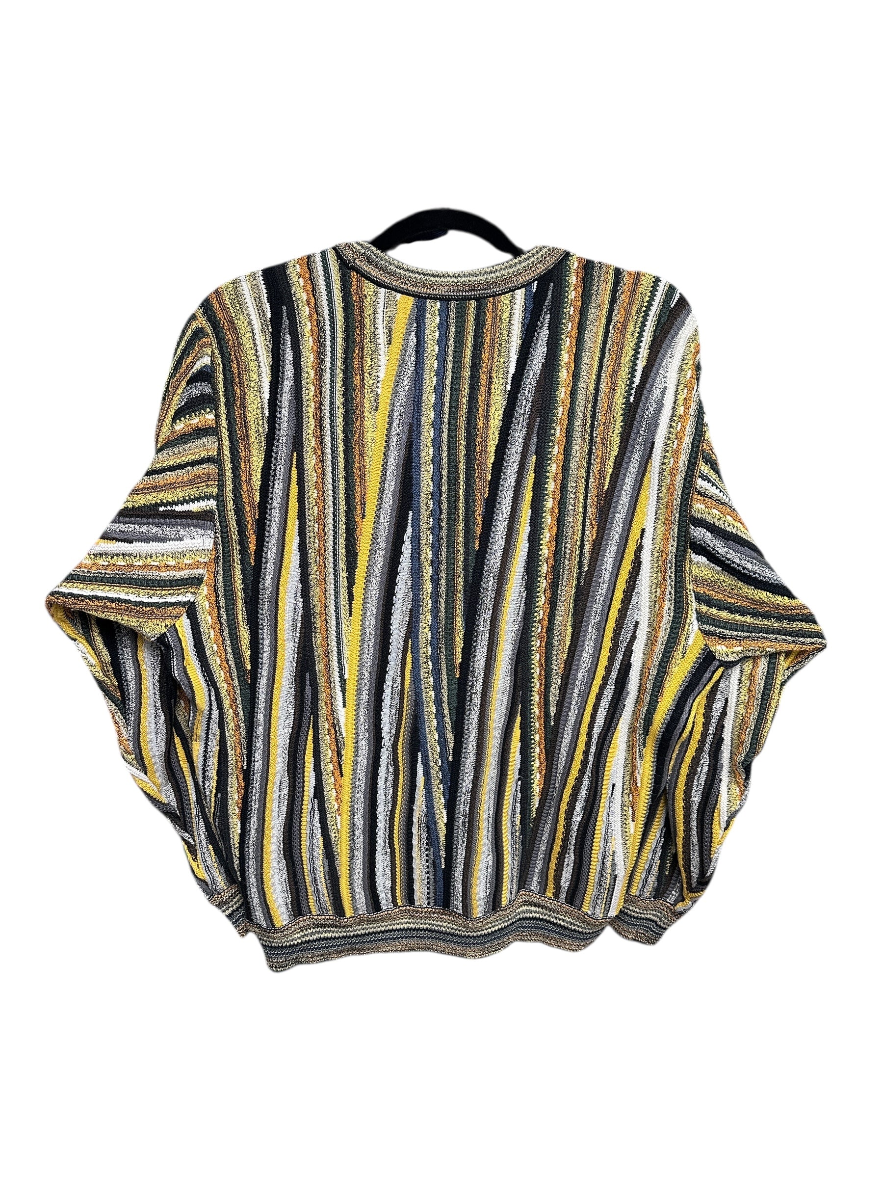 1990s Carlo Colucci Sweater Gelb Schwarz Strick Fler S-M