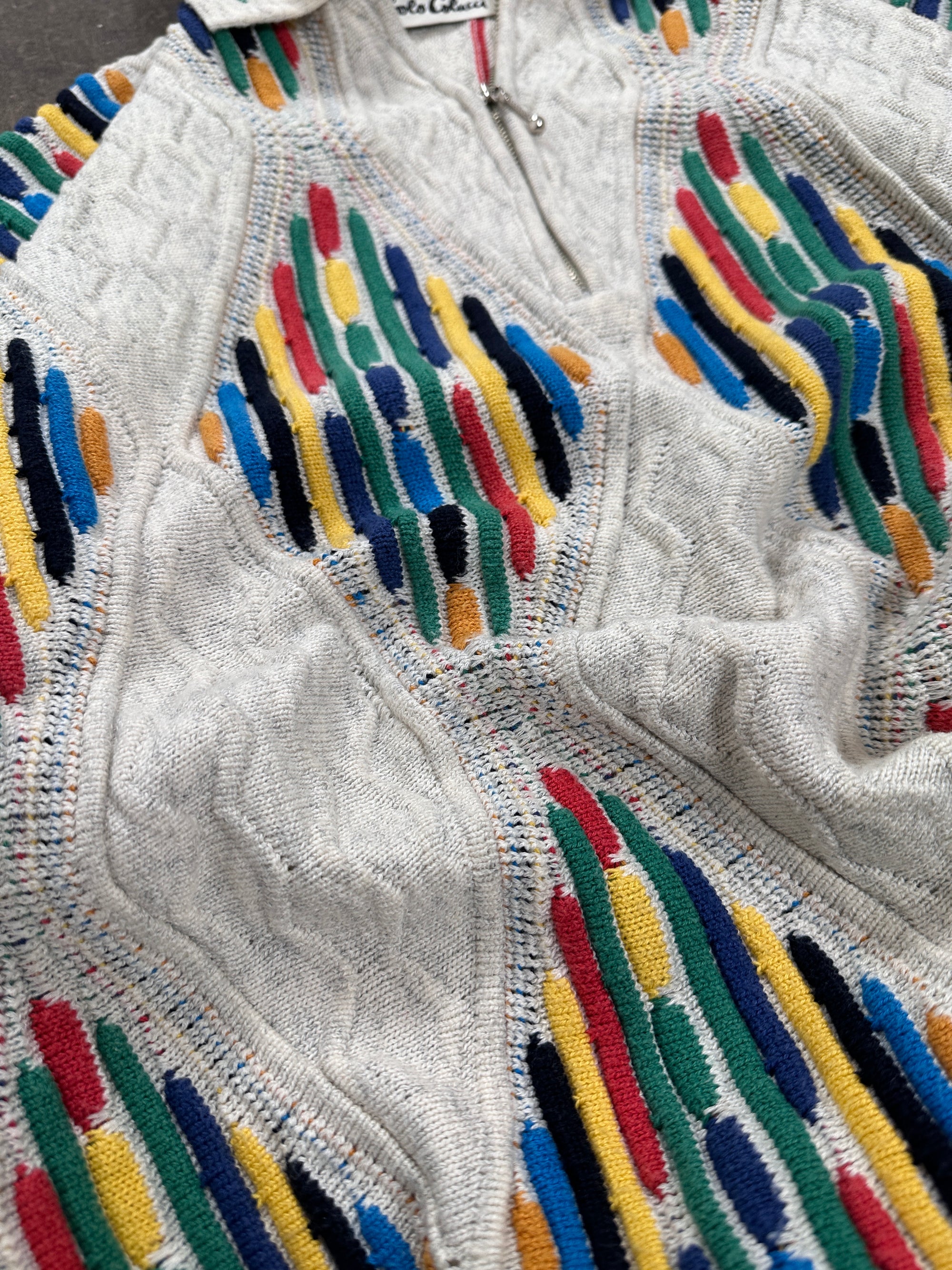 1990s Carlo Colucci Reggae Sweater Kragen Bunt L