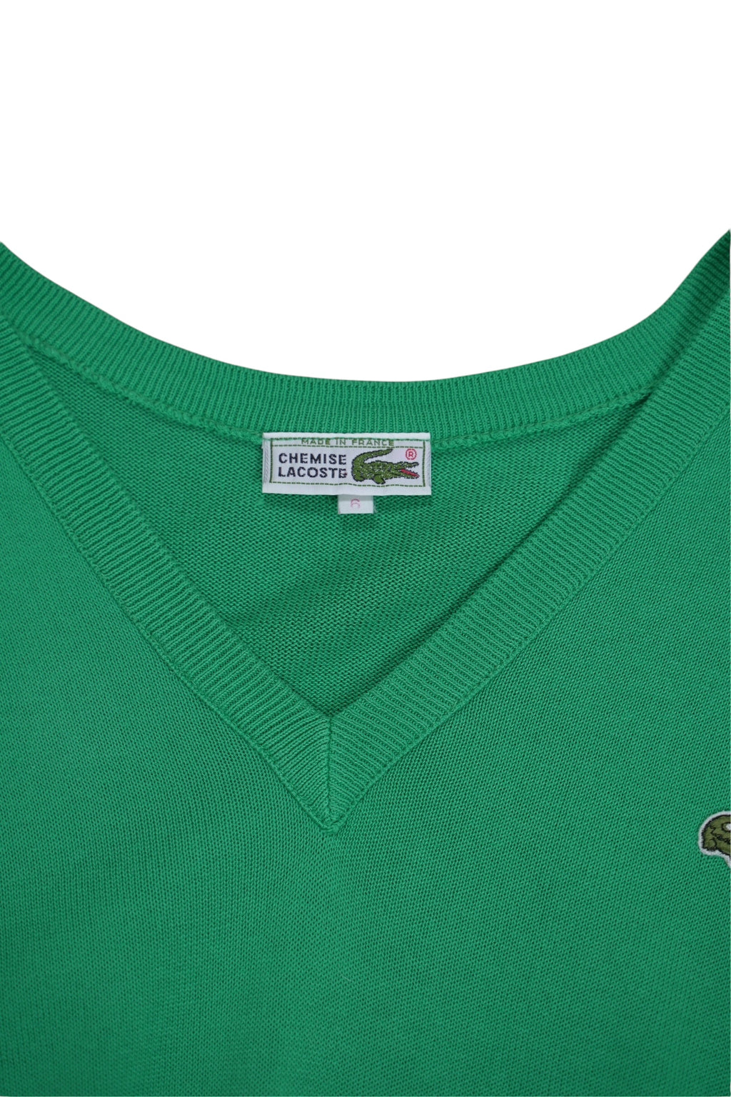 1990s Lacoste Vintage Pullunder Baumwolle Grün 6 / XL